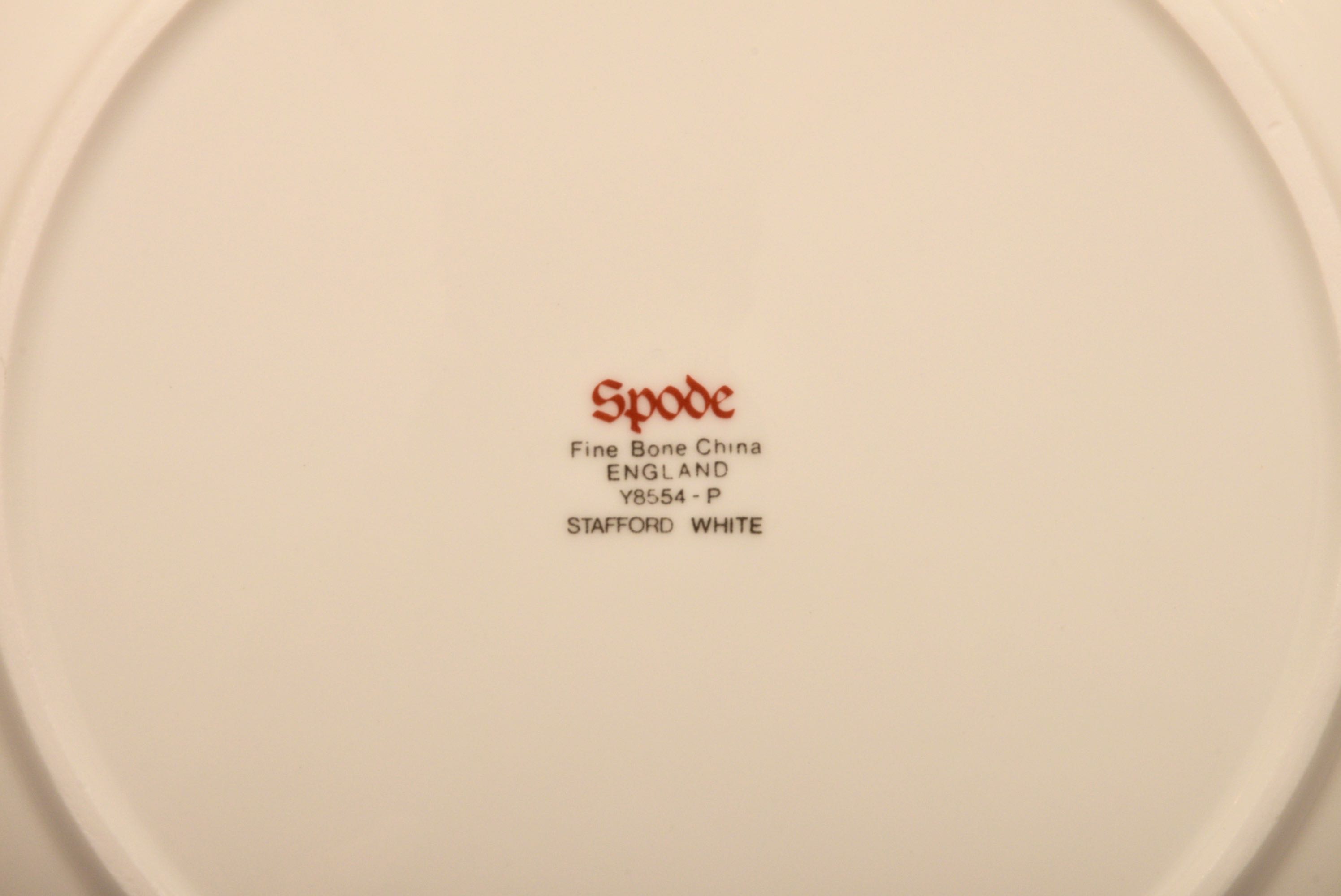 Set of Eight Spode "Stafford White" Large Rim Soup Bowls