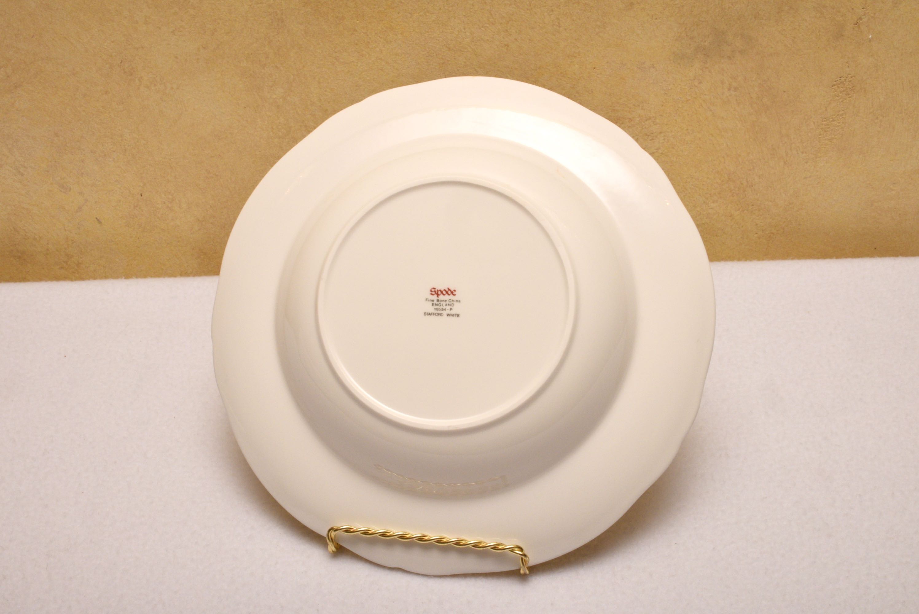 Set of Eight Spode "Stafford White" Large Rim Soup Bowls