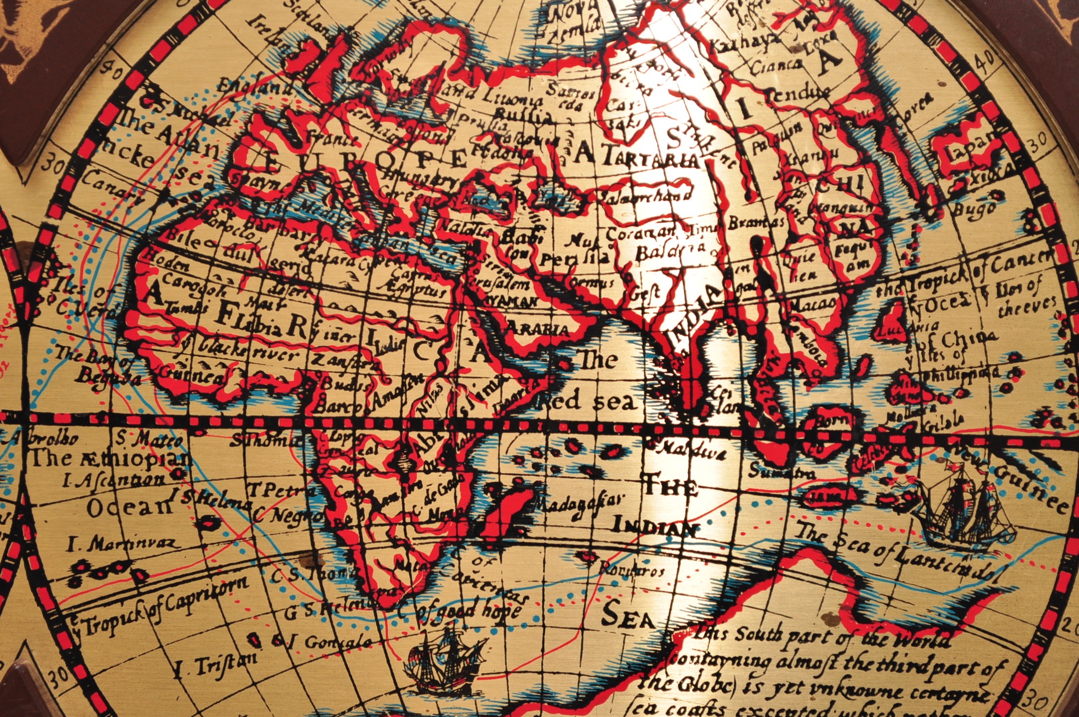 Vintage Map of The World in 1628