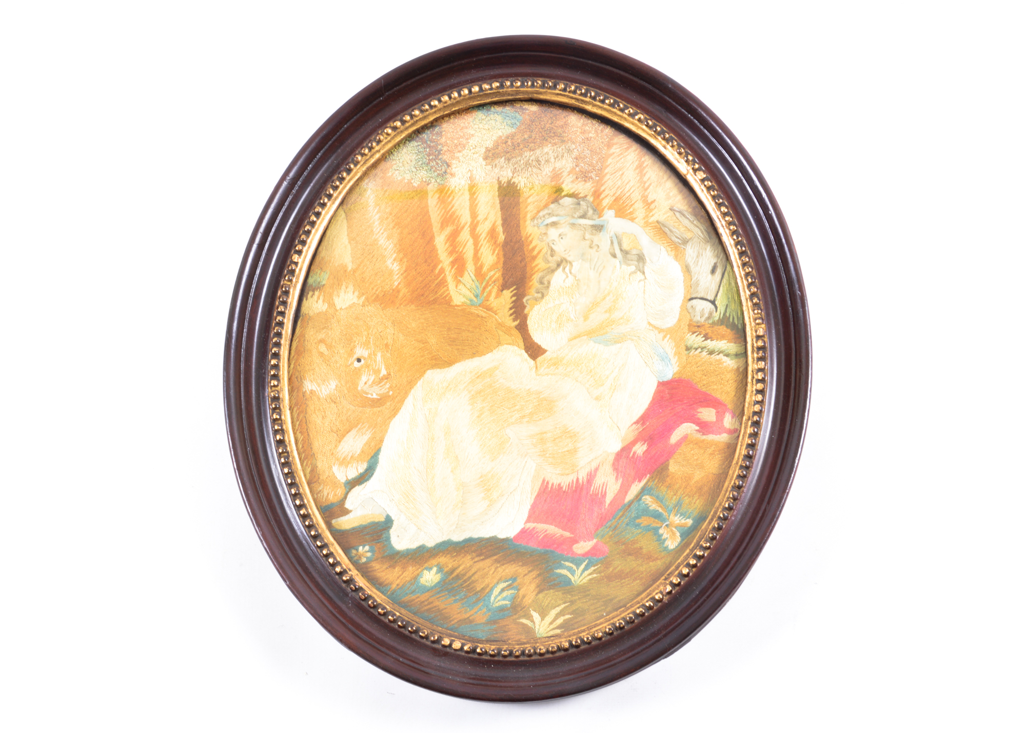 Antique Biblical Silk Needlework