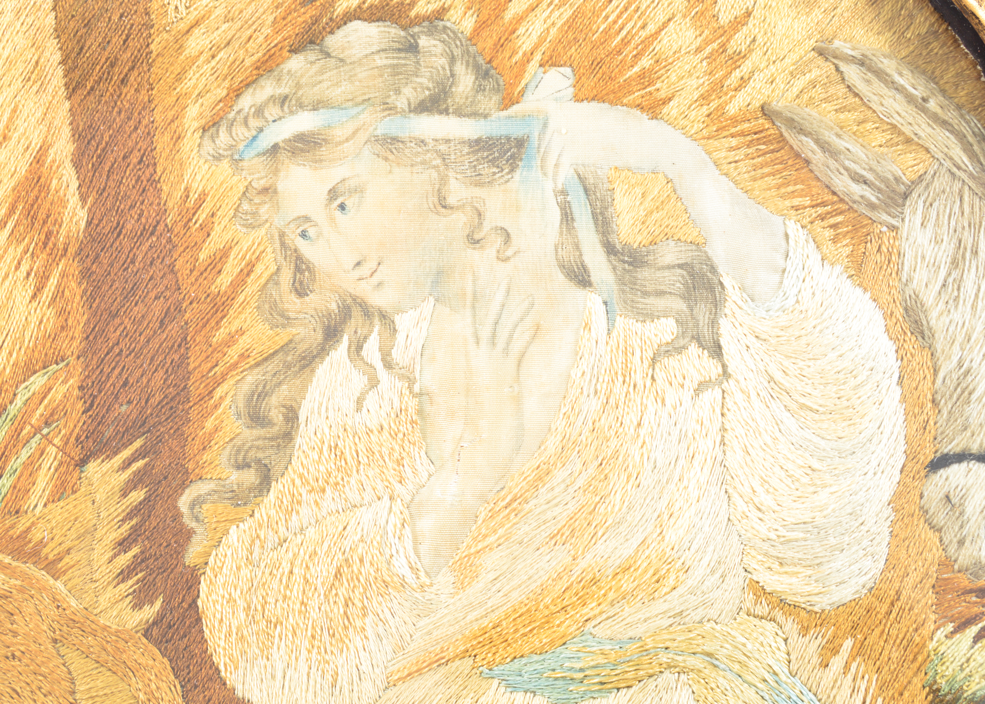 Antique Biblical Silk Needlework