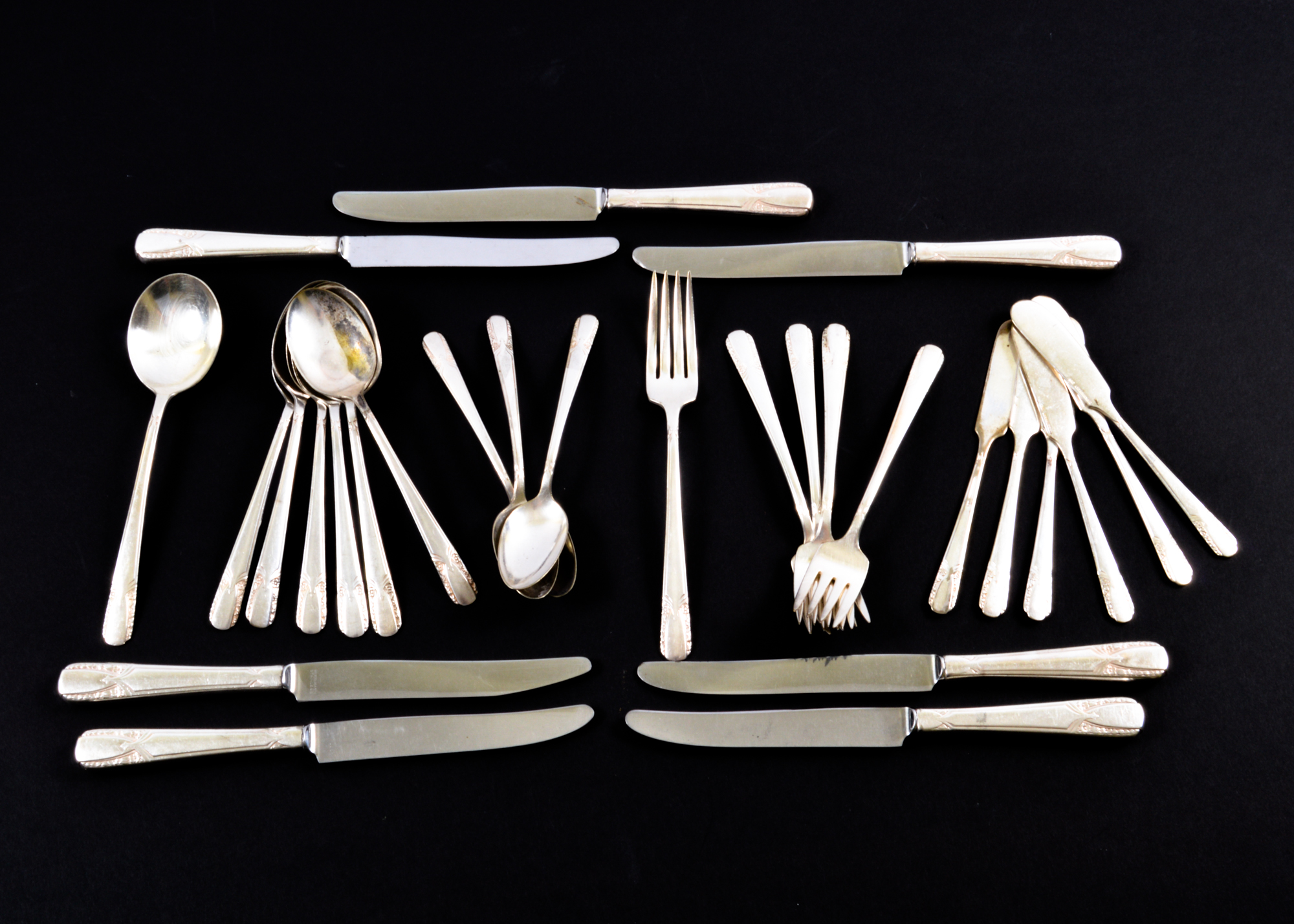 W.M. Rogers & Son Silver Plate Flatware and Box