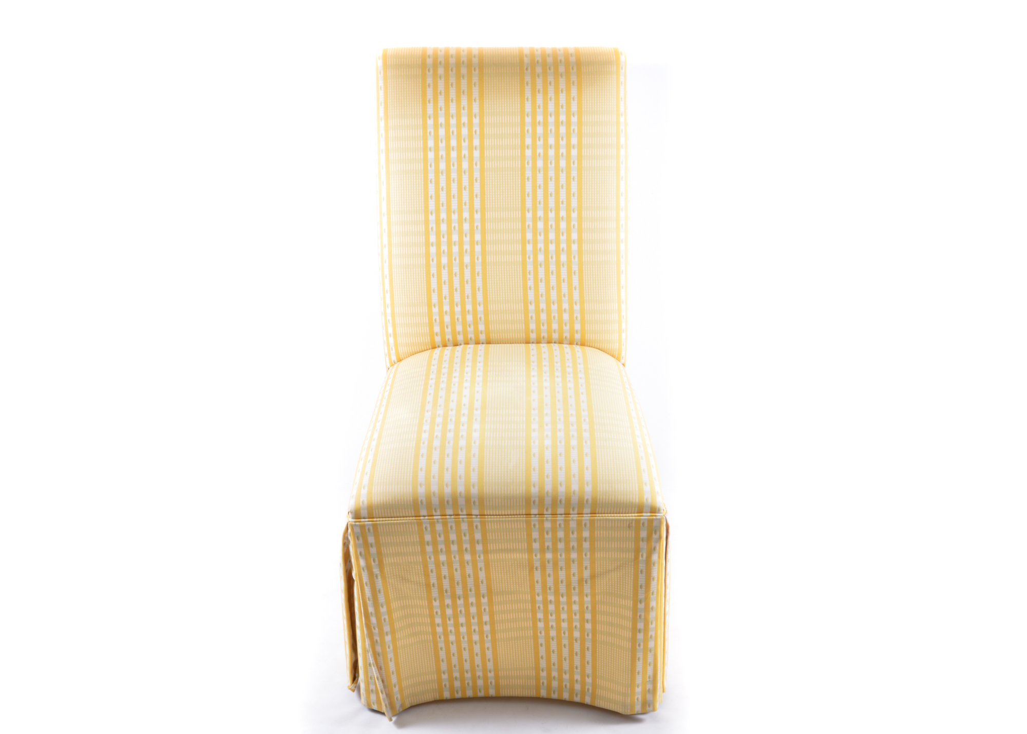 Yellow Plaid Upholstered Chair