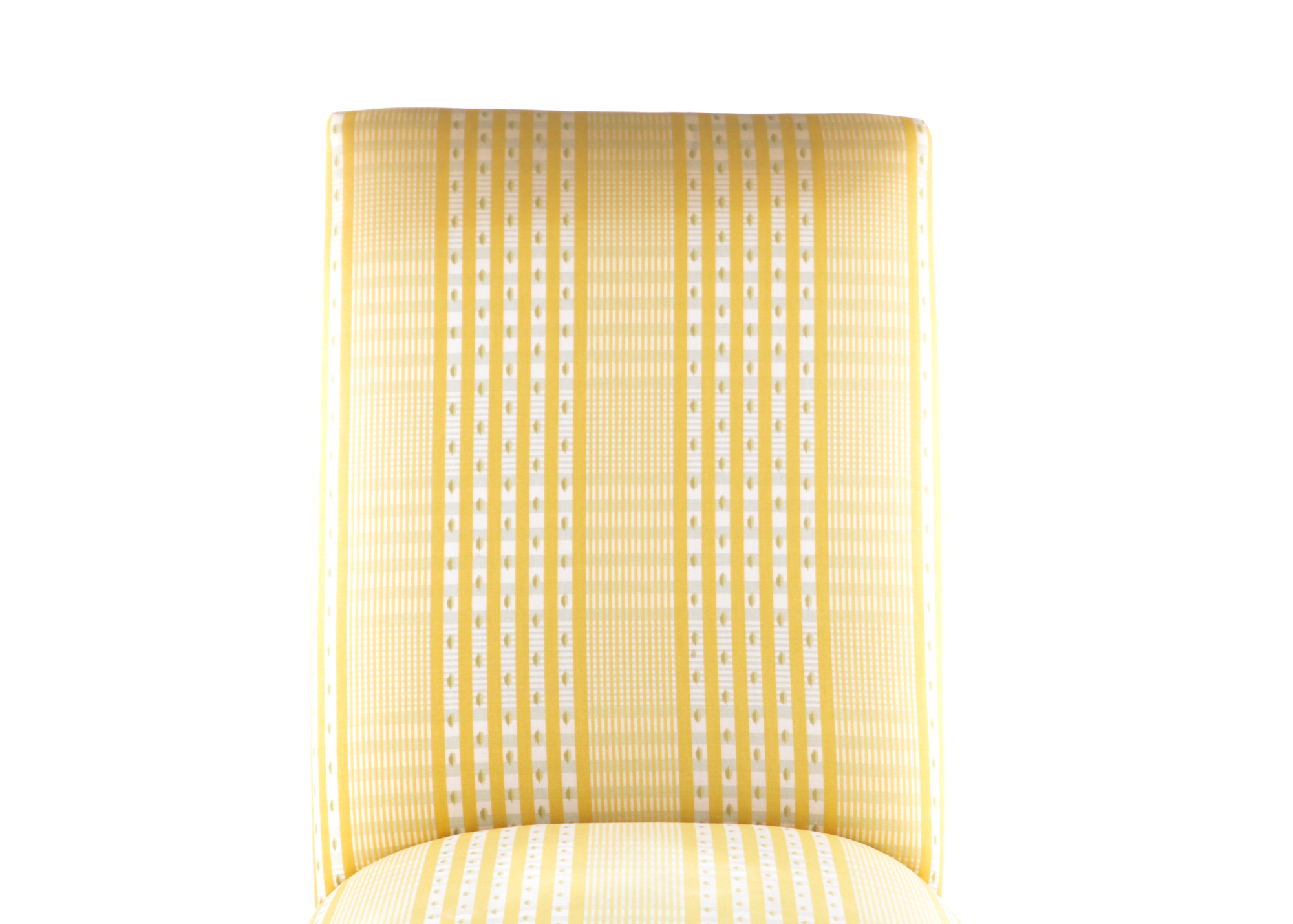 Yellow Plaid Upholstered Chair