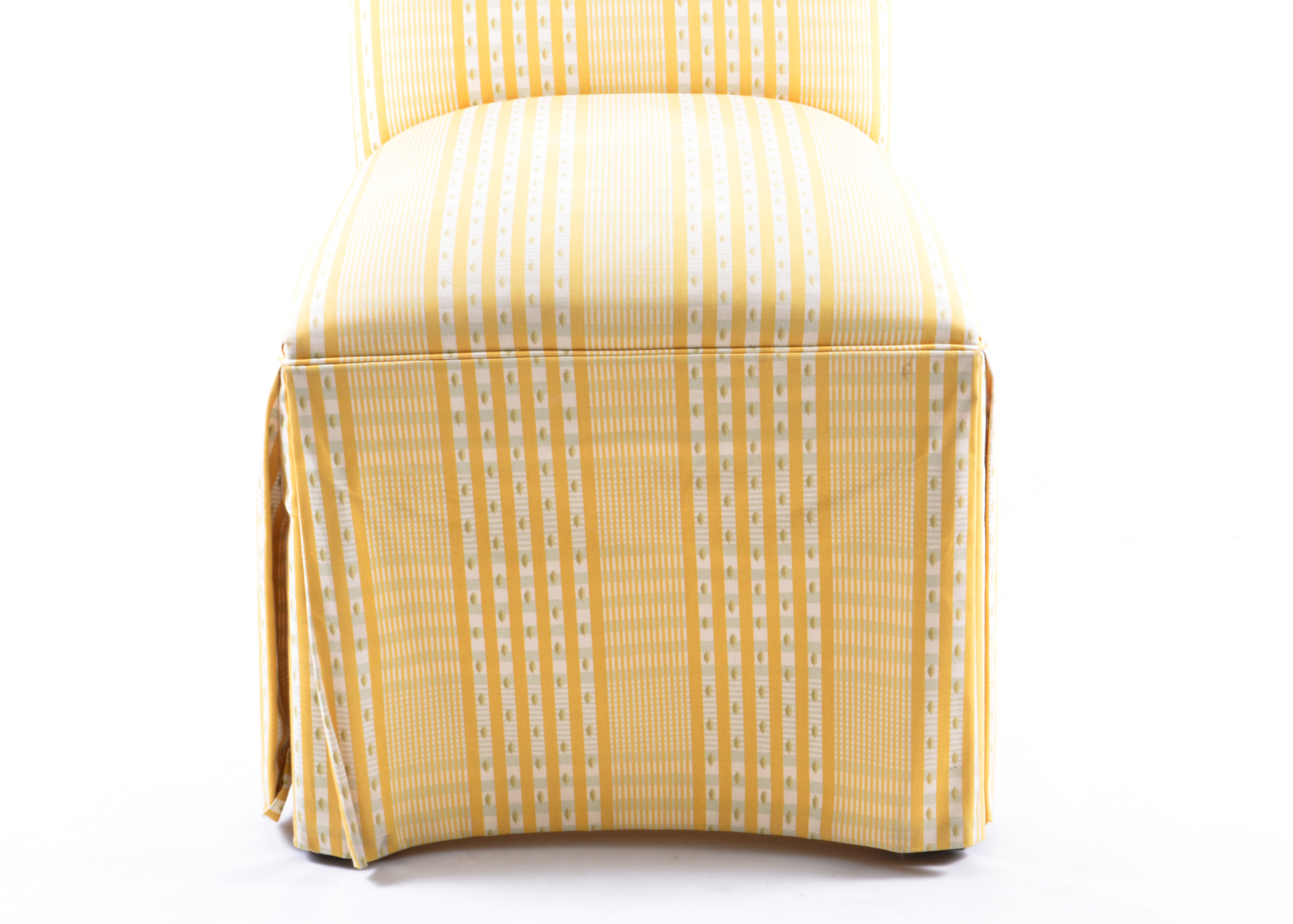 Yellow Plaid Upholstered Chair