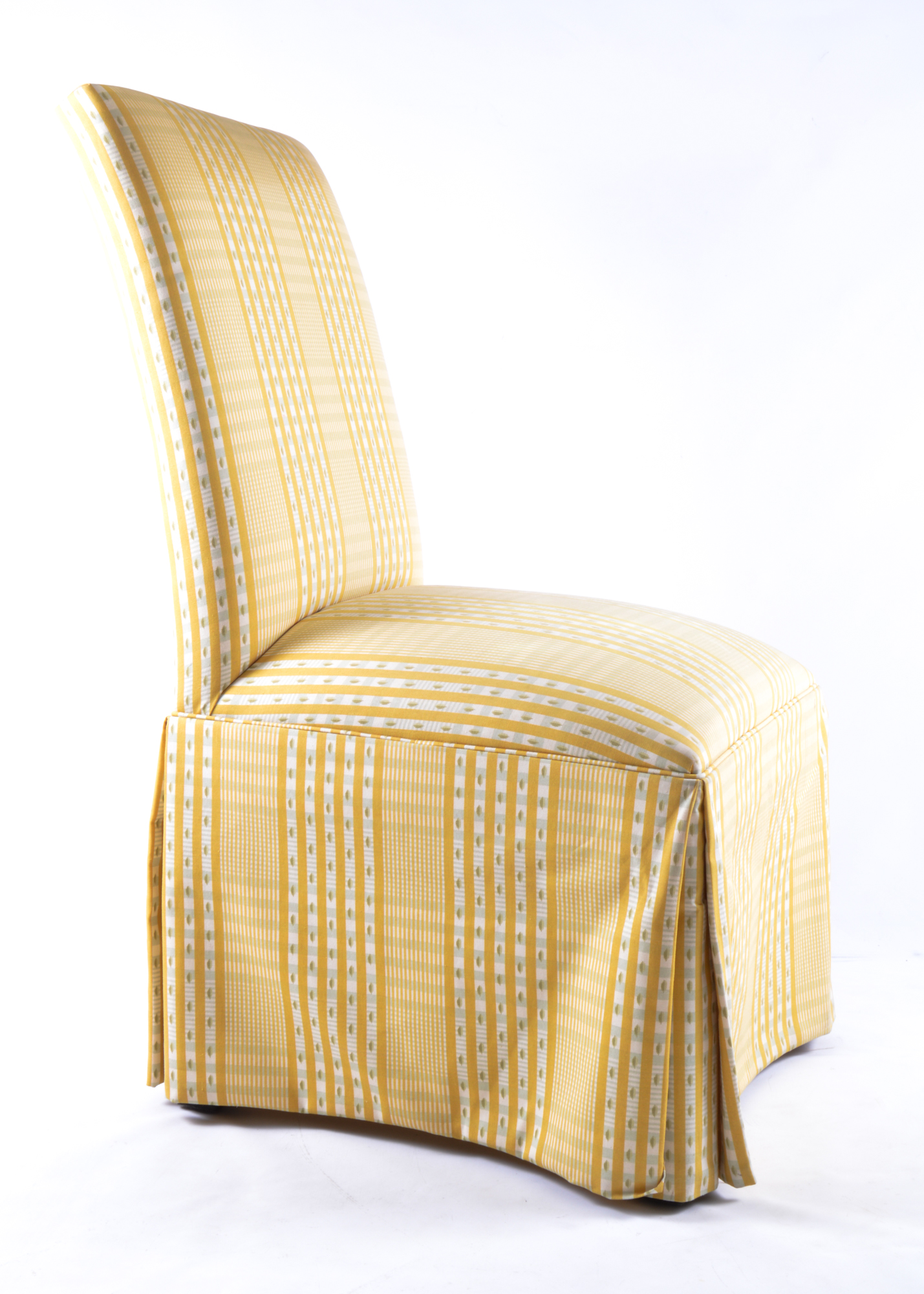 Yellow Plaid Upholstered Chair