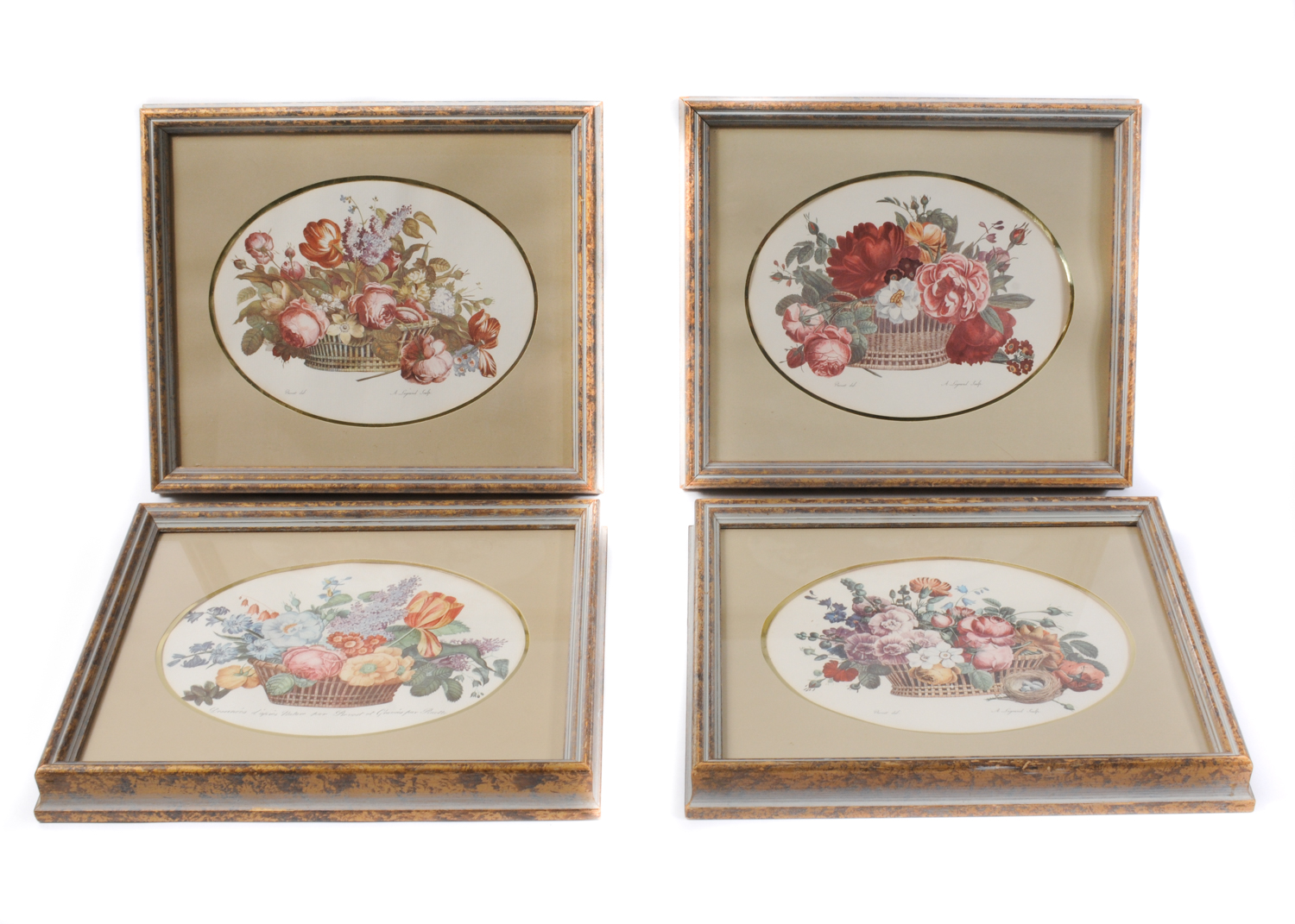 Four Framed Floral Prints