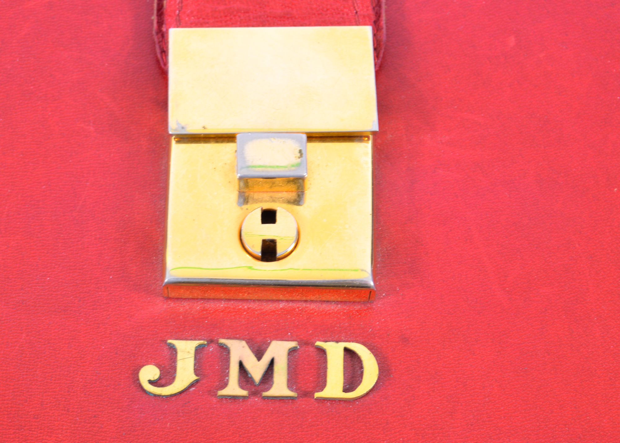 Red Leather Vintage Bulgari Clutch