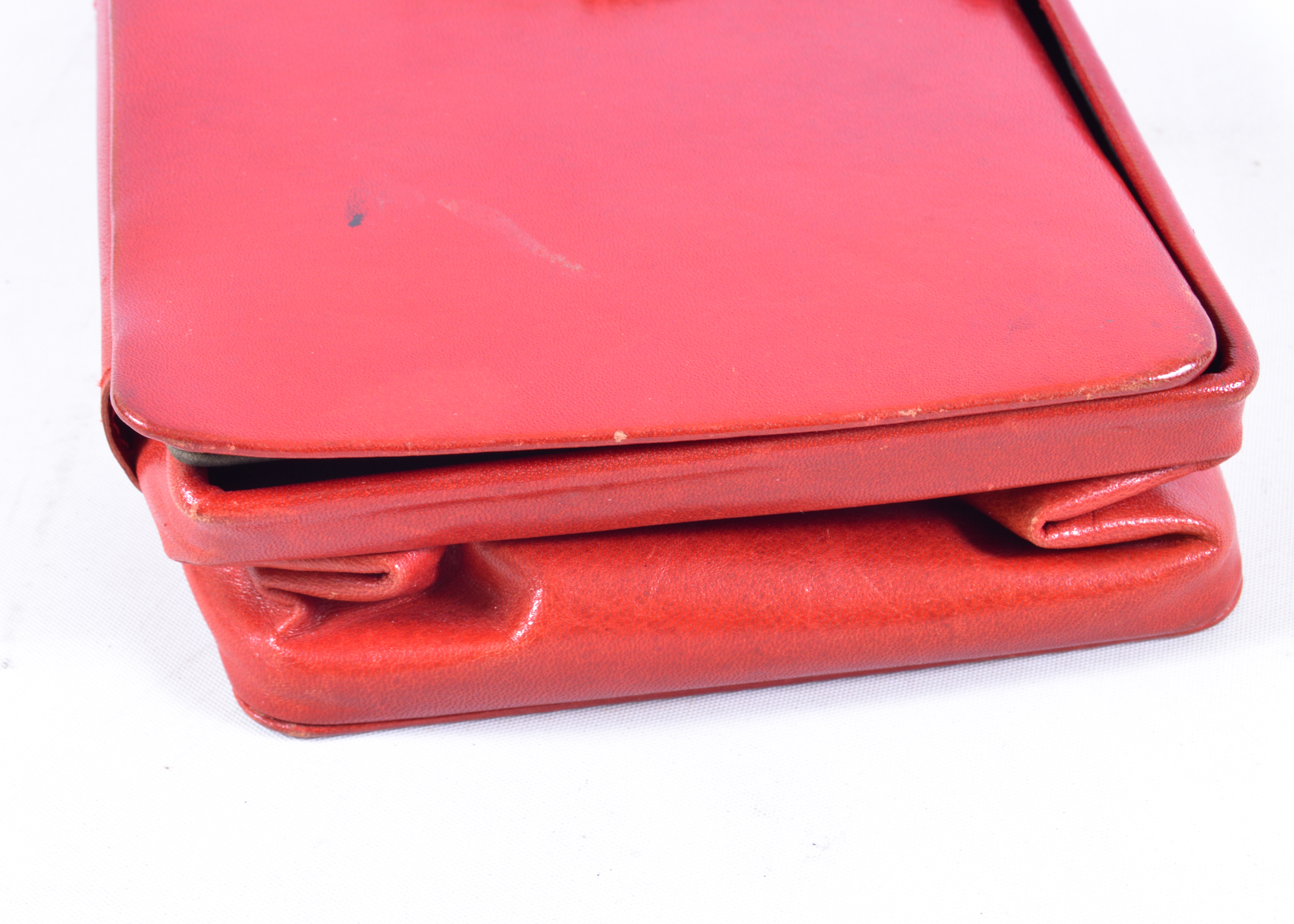 Red Leather Vintage Bulgari Clutch