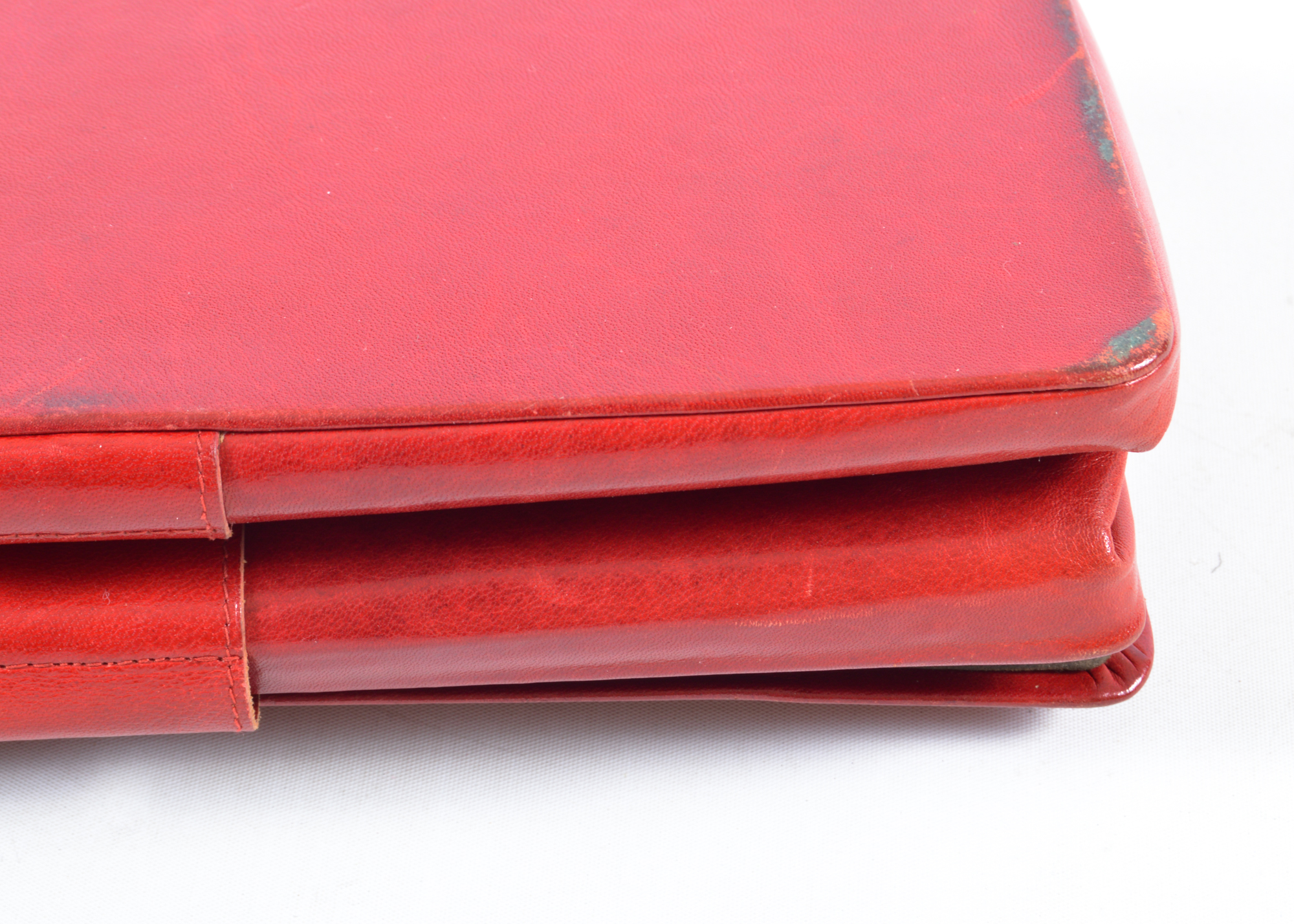 Red Leather Vintage Bulgari Clutch