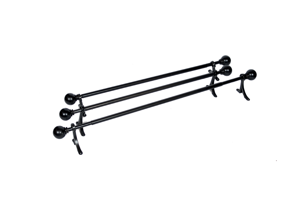 34"-46" Black Curtain Rods
