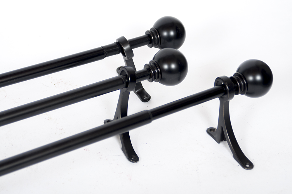34"-46" Black Curtain Rods