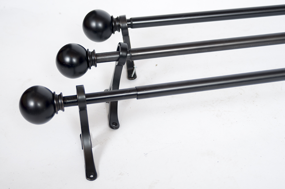 34"-46" Black Curtain Rods