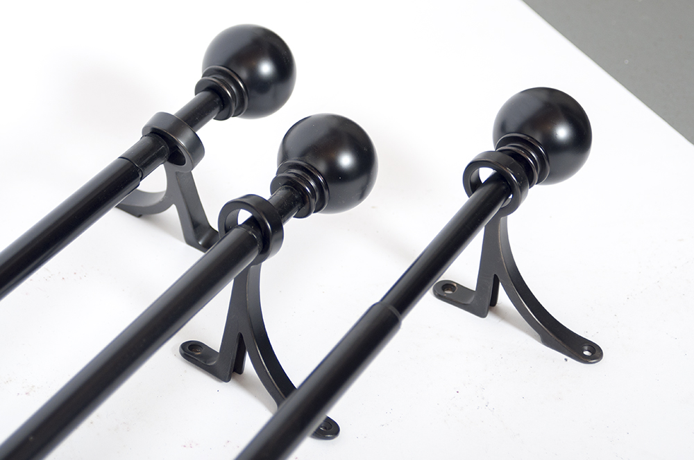 34"-46" Black Curtain Rods