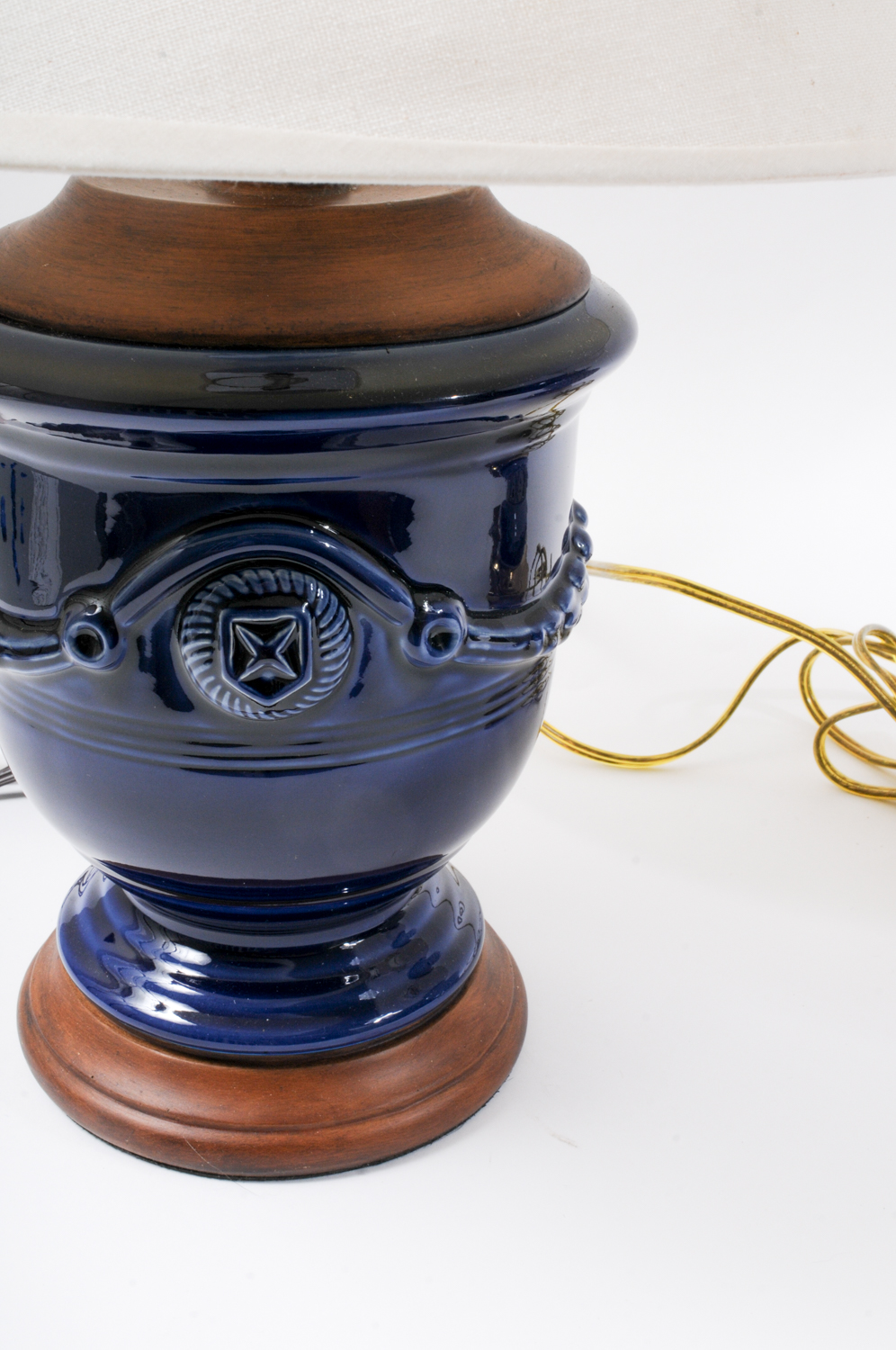 Pair Blue Ceramic Lamps