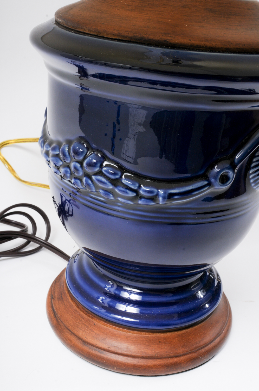 Pair Blue Ceramic Lamps