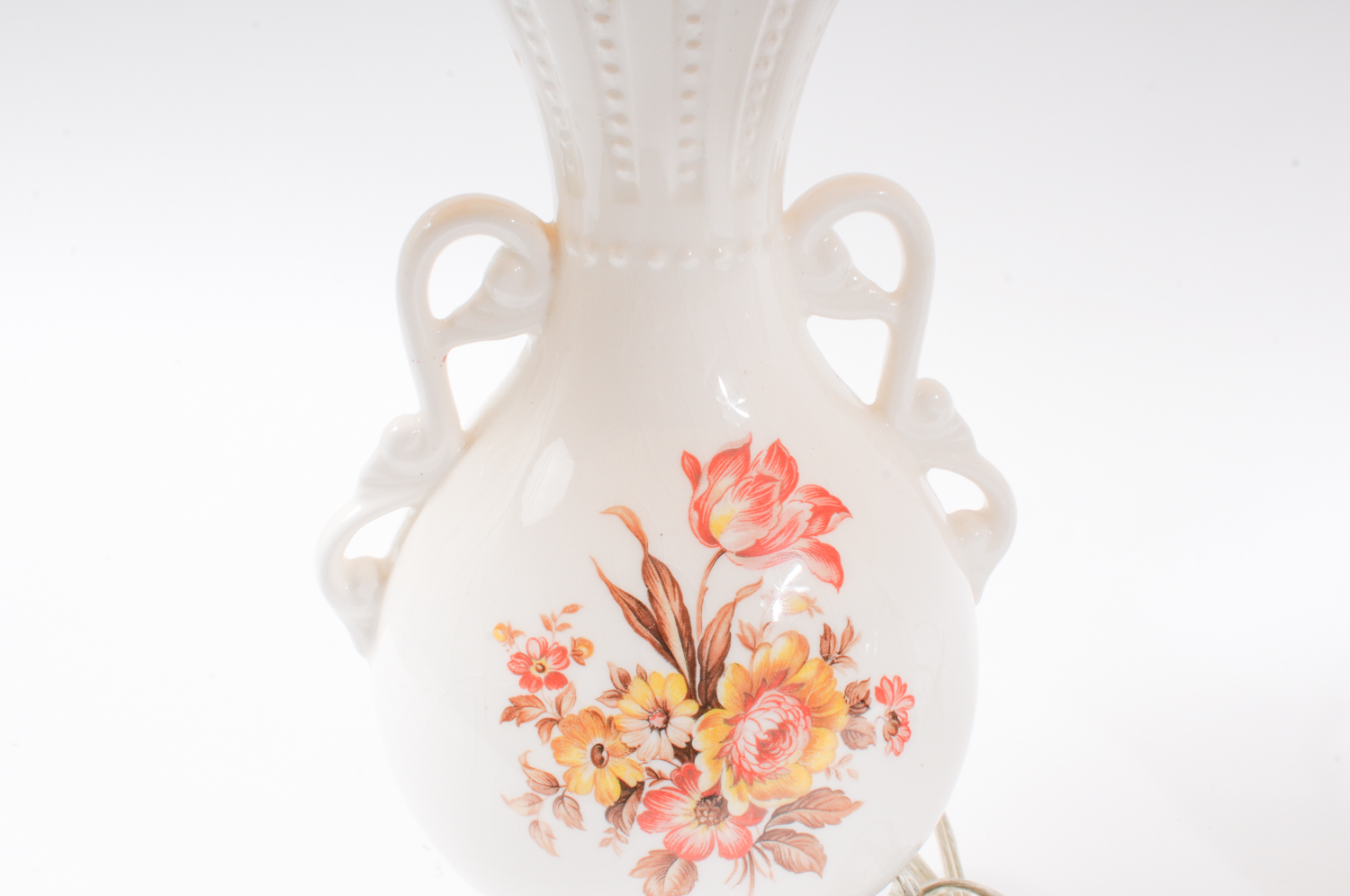 Pair of Vintage Ceramic and Brass Lamps