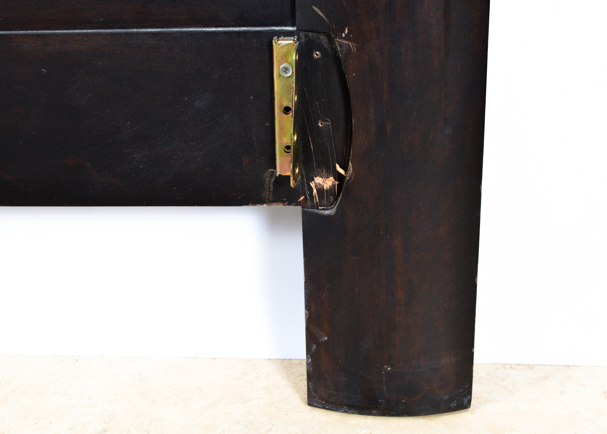 Wood King-Sized Bed Frame with Black Finish VII