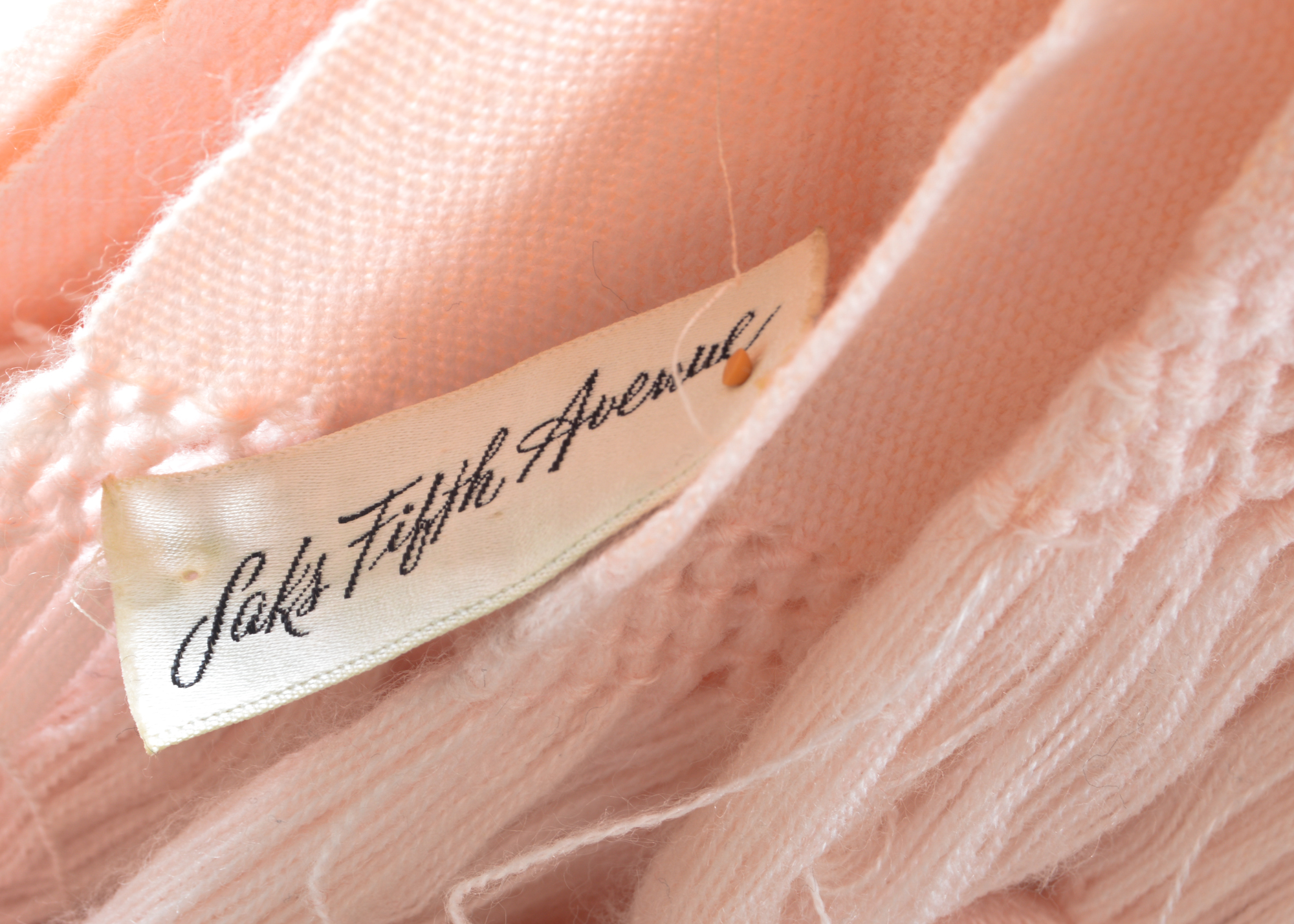 Salmon Pink Wool Cashmere Cardigan with Two Scarves