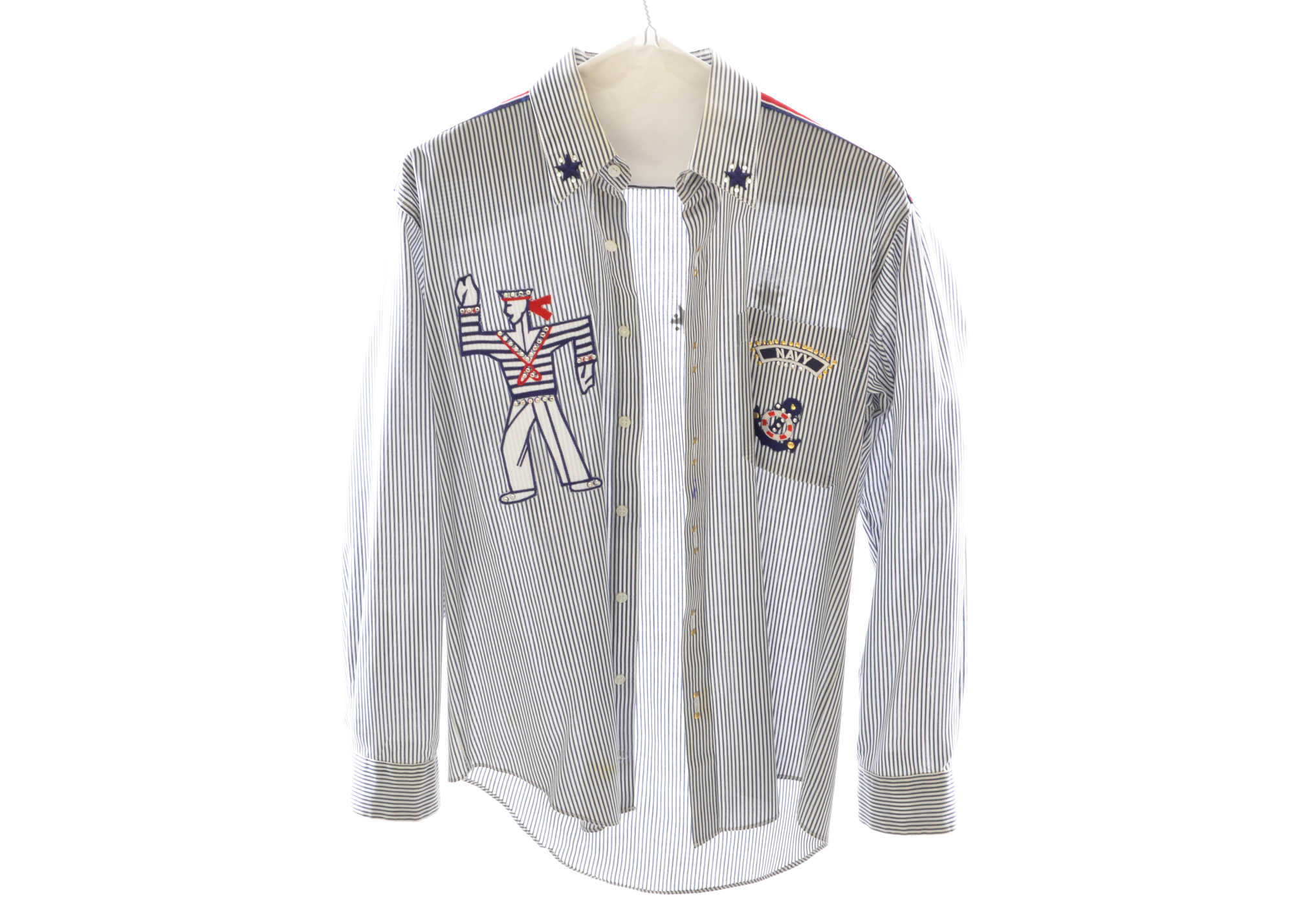 Marquis Navy-Themed Sequined Blouse