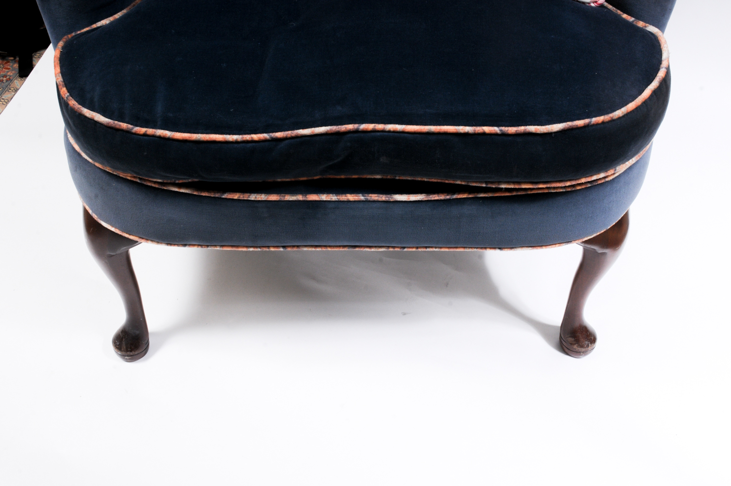 Pair of Blue Velvet Wingback Chairs