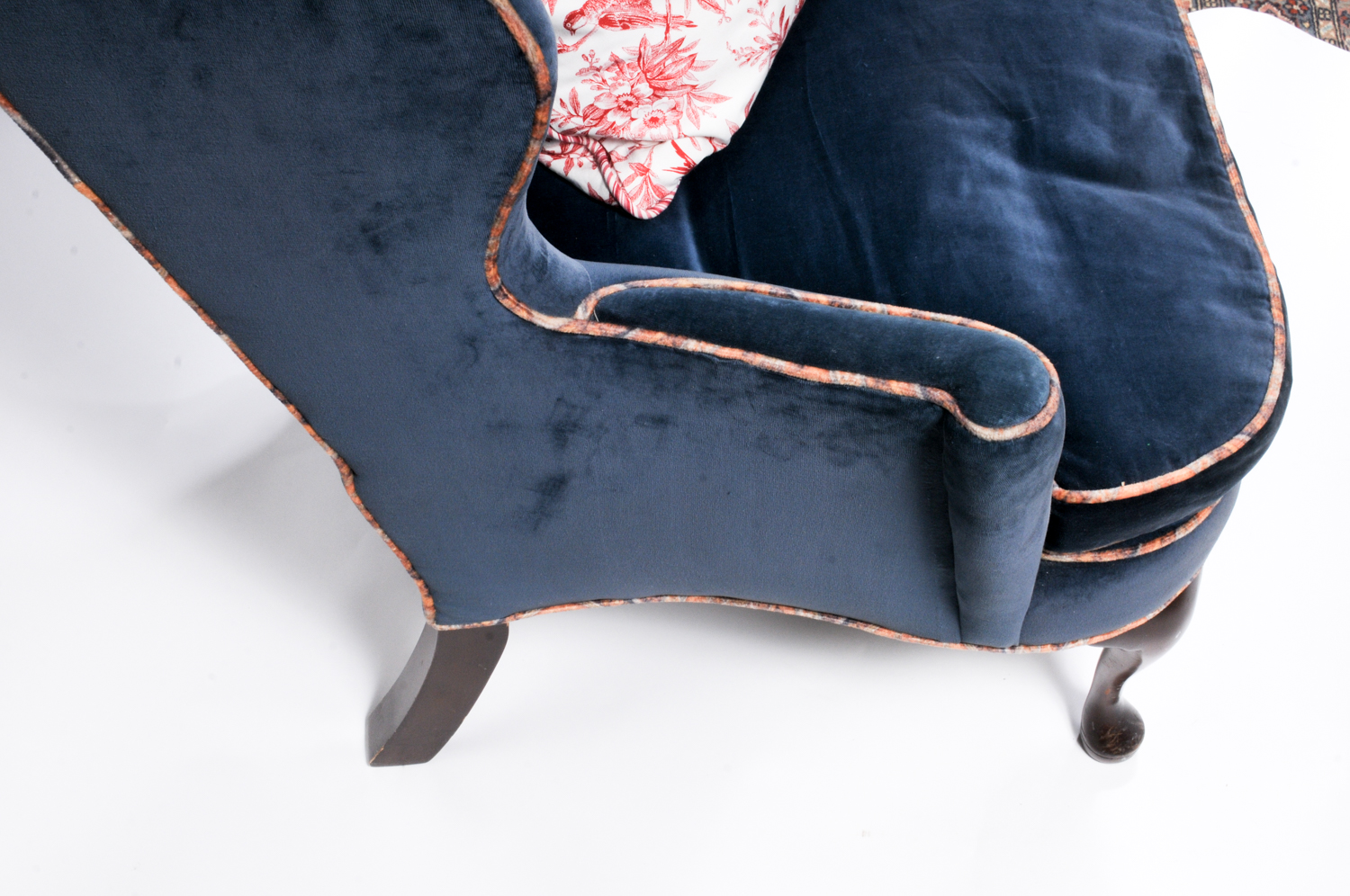 Pair of Blue Velvet Wingback Chairs