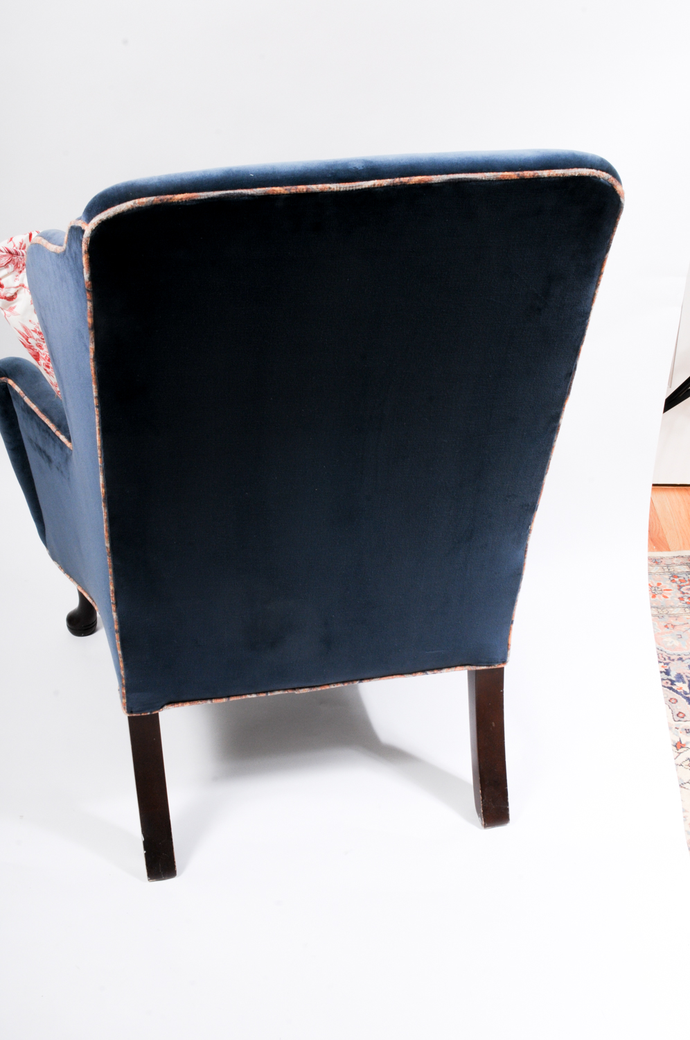Pair of Blue Velvet Wingback Chairs