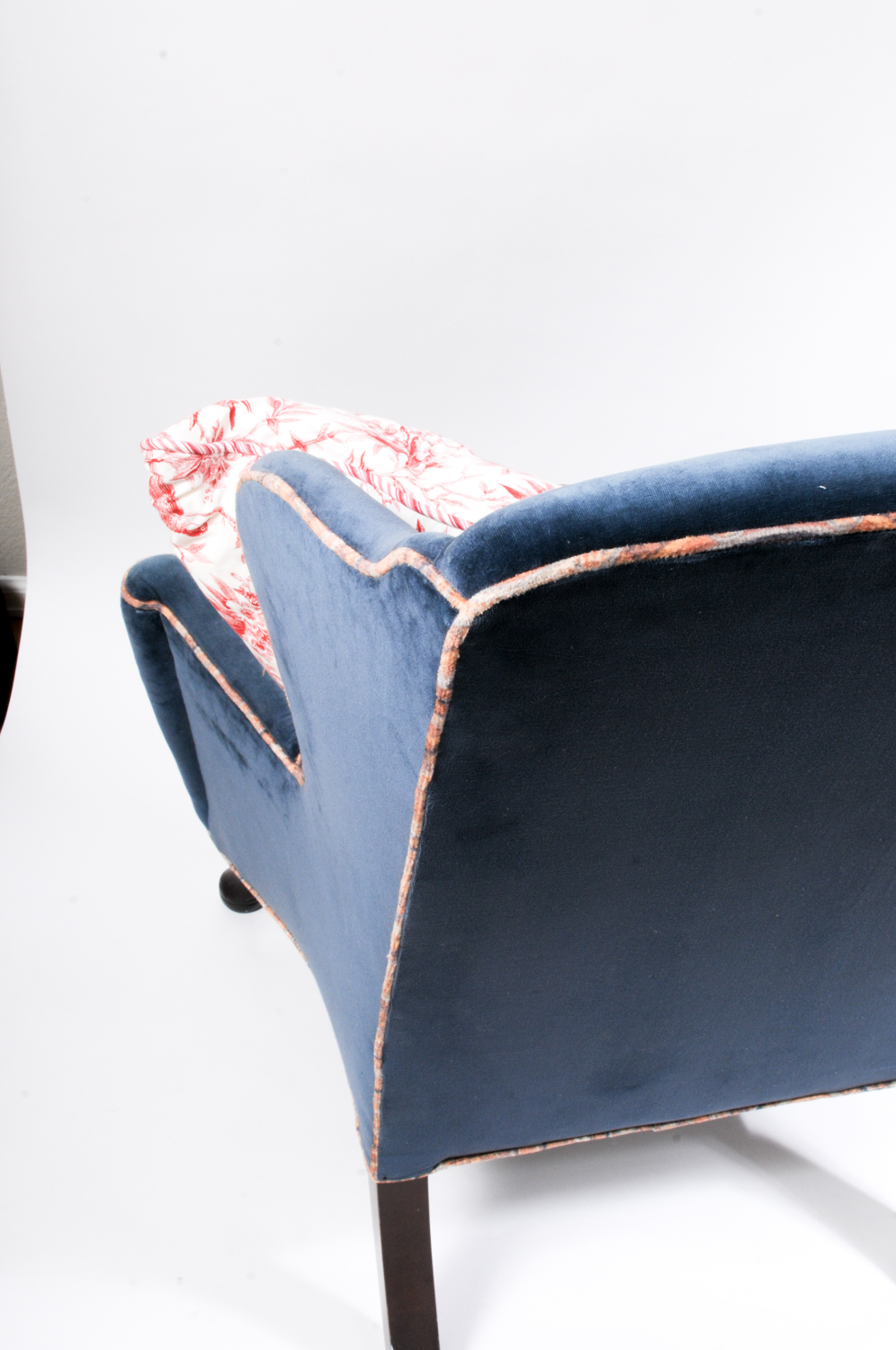 Pair of Blue Velvet Wingback Chairs