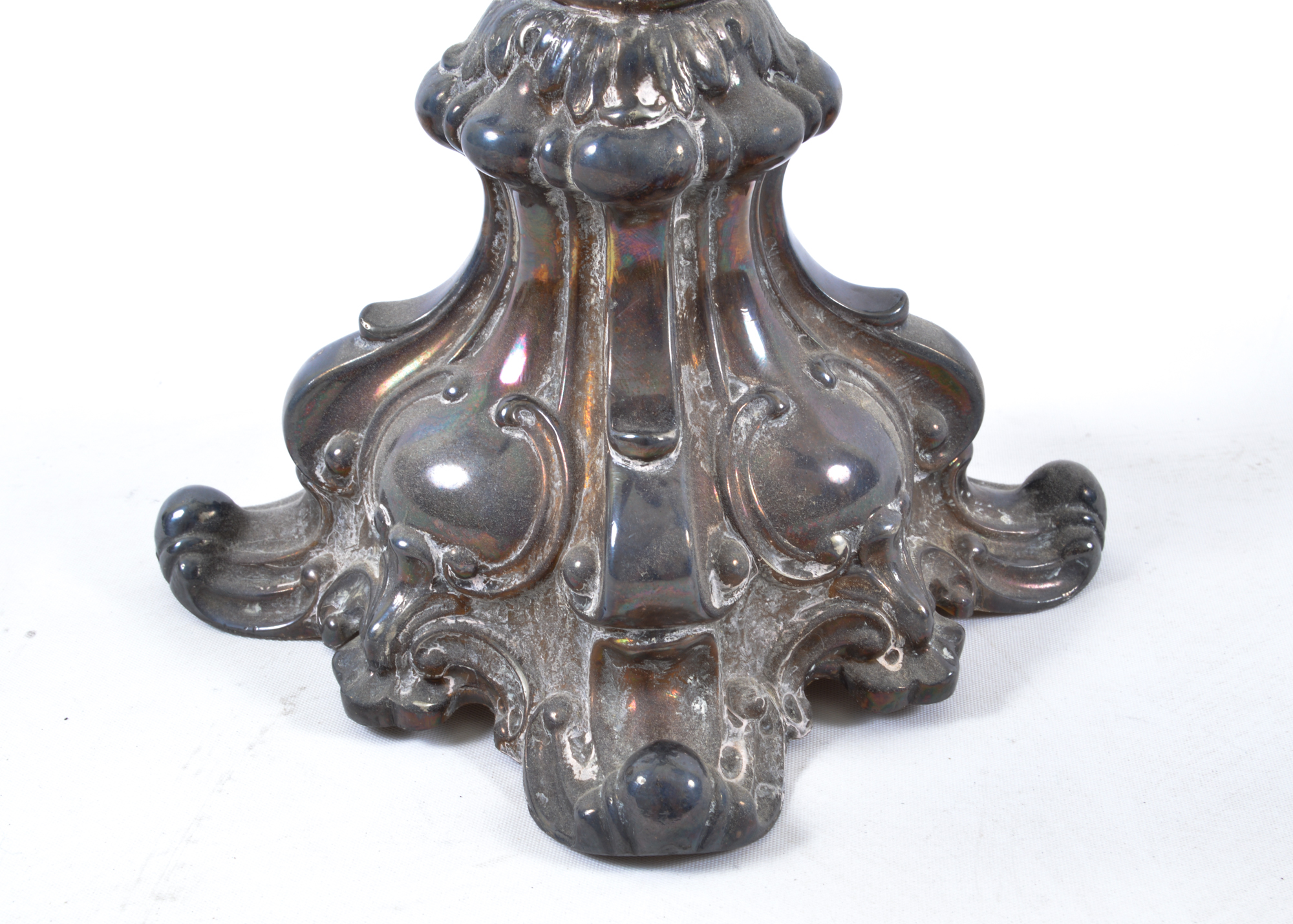 Two Four Armed Silver Plated Candelabras