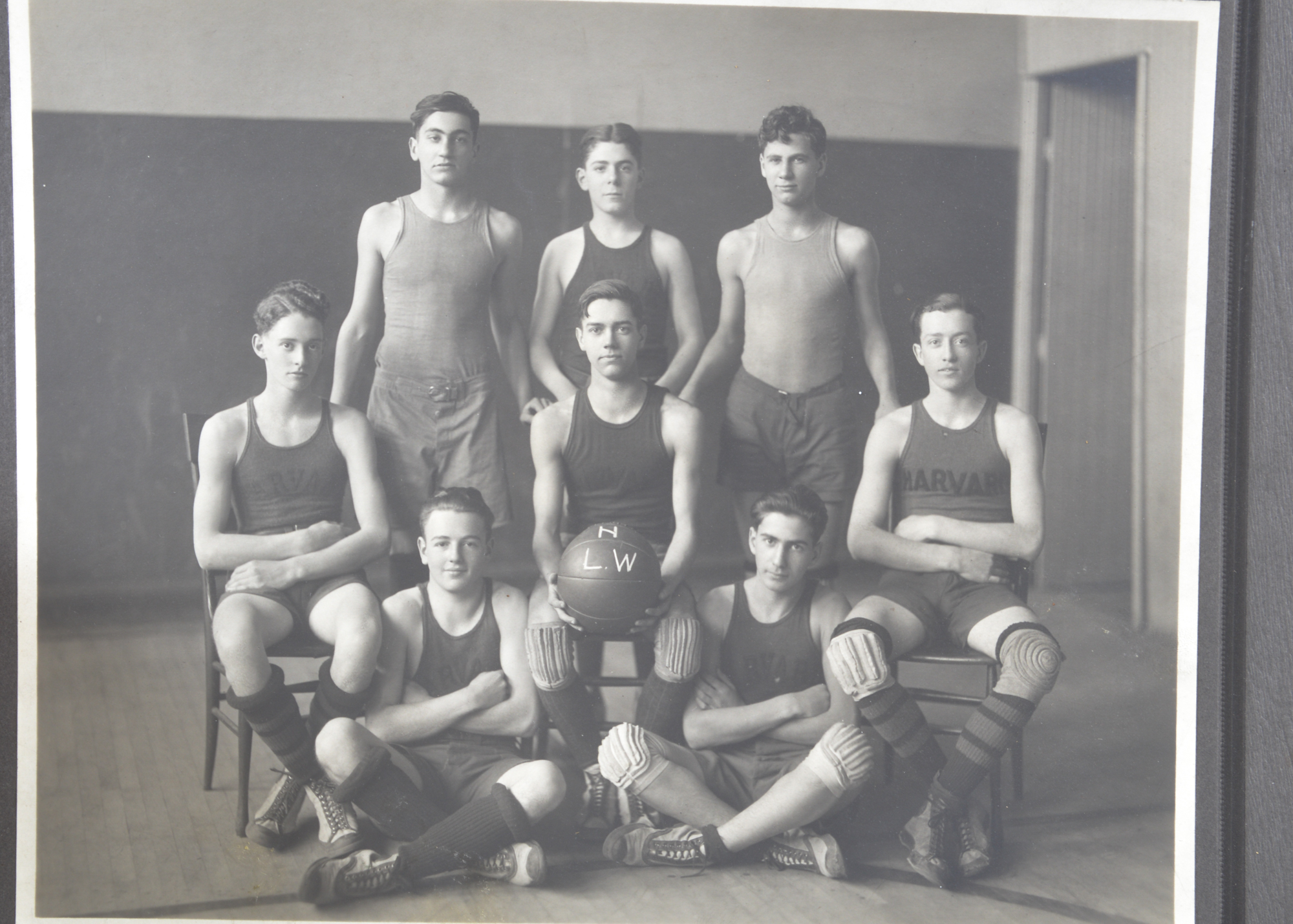 Two Vintage Photographs of Basketball Teams featuring Harvard