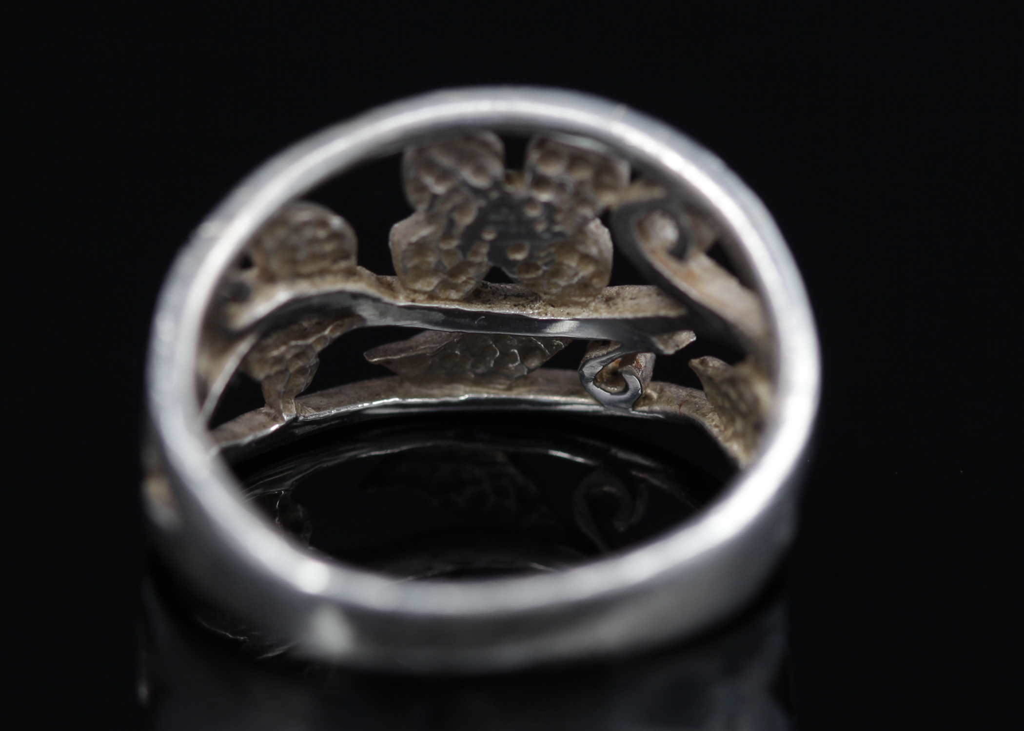 Sterling Silver Floral Band