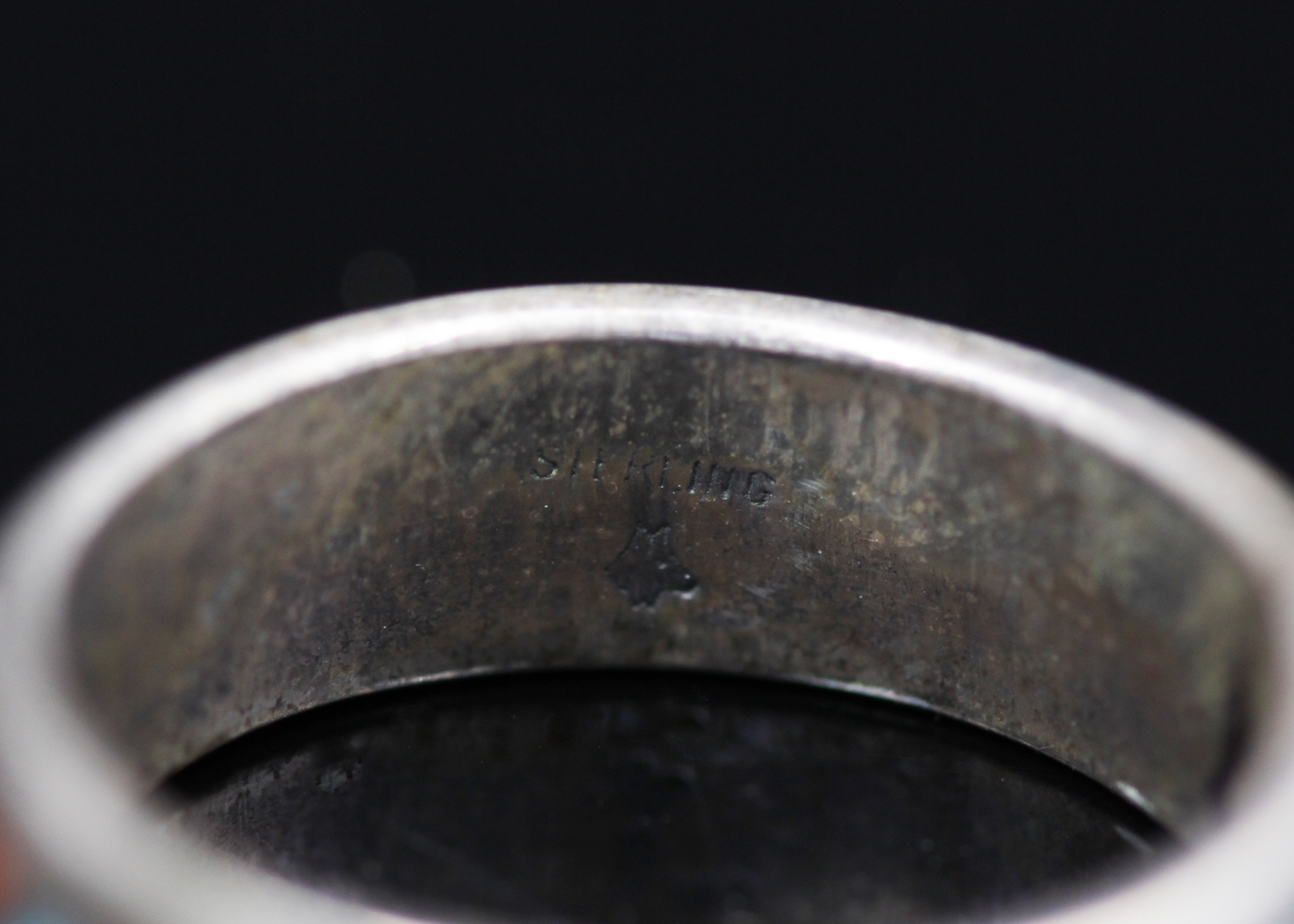 Sterling Silver Carnelian and Turquoise Band