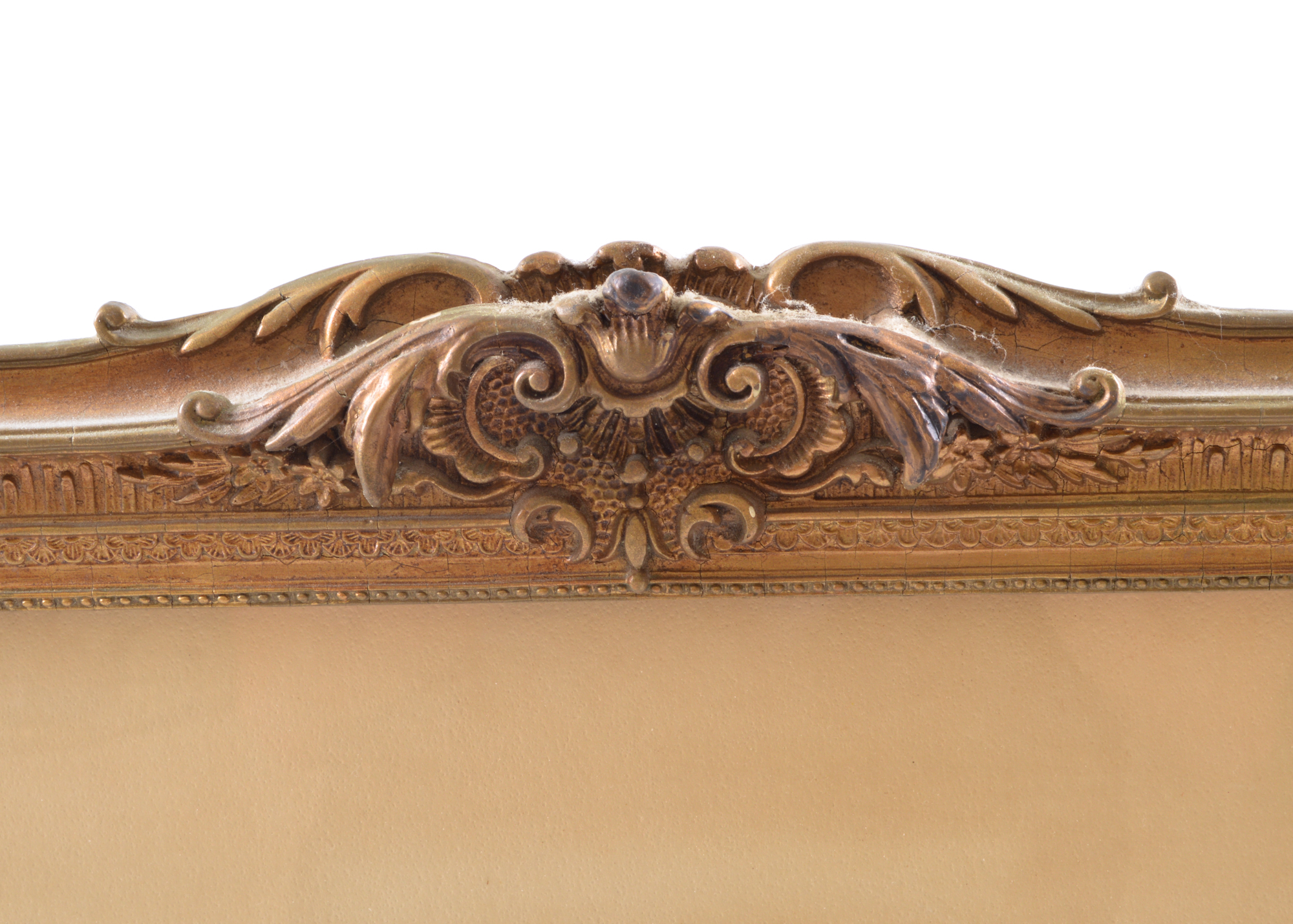 Hand Colored Lithograph Print of Reclining Lady with Cherubs