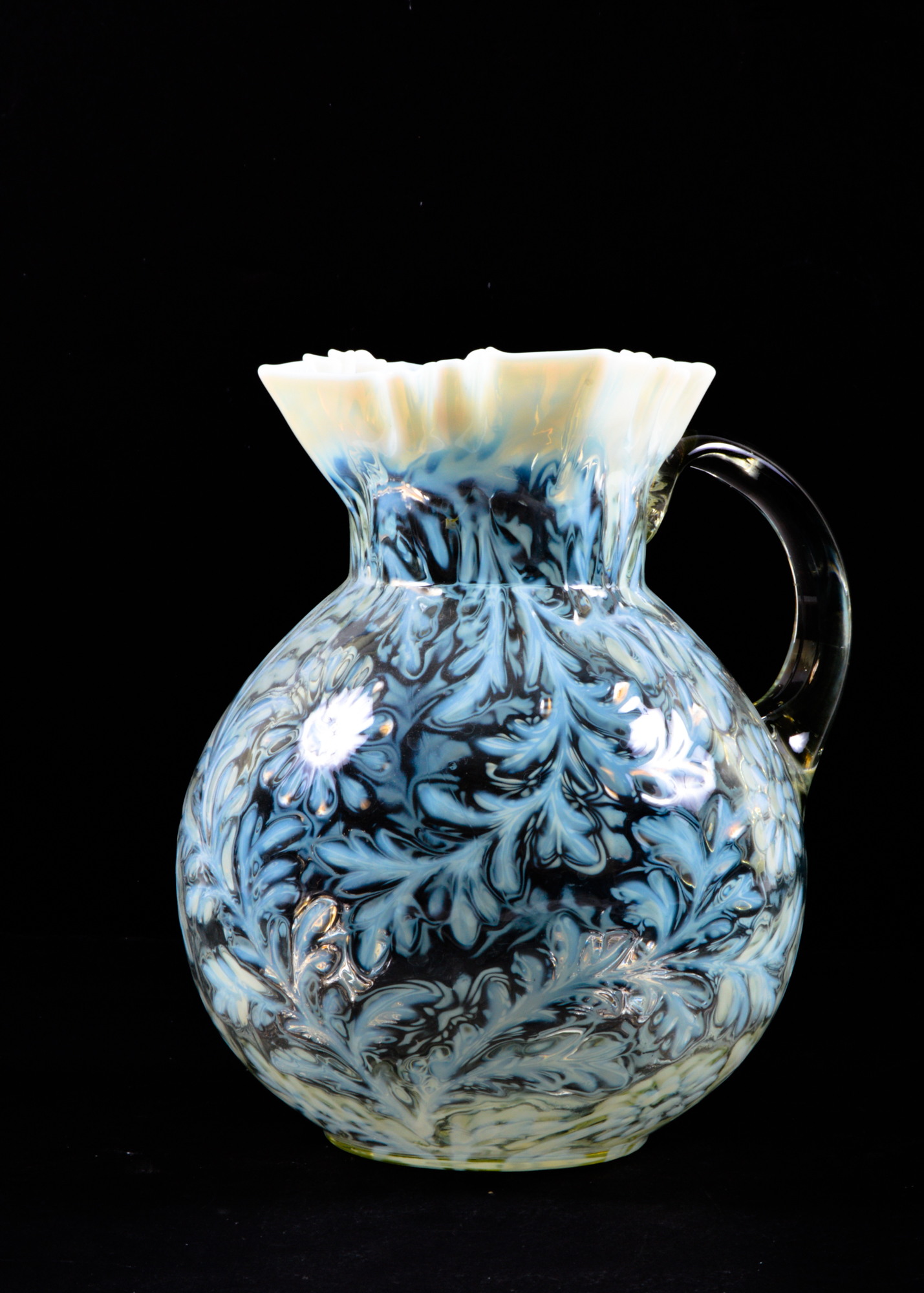 Fenton French Opalescent Daisy and Fern Pitcher