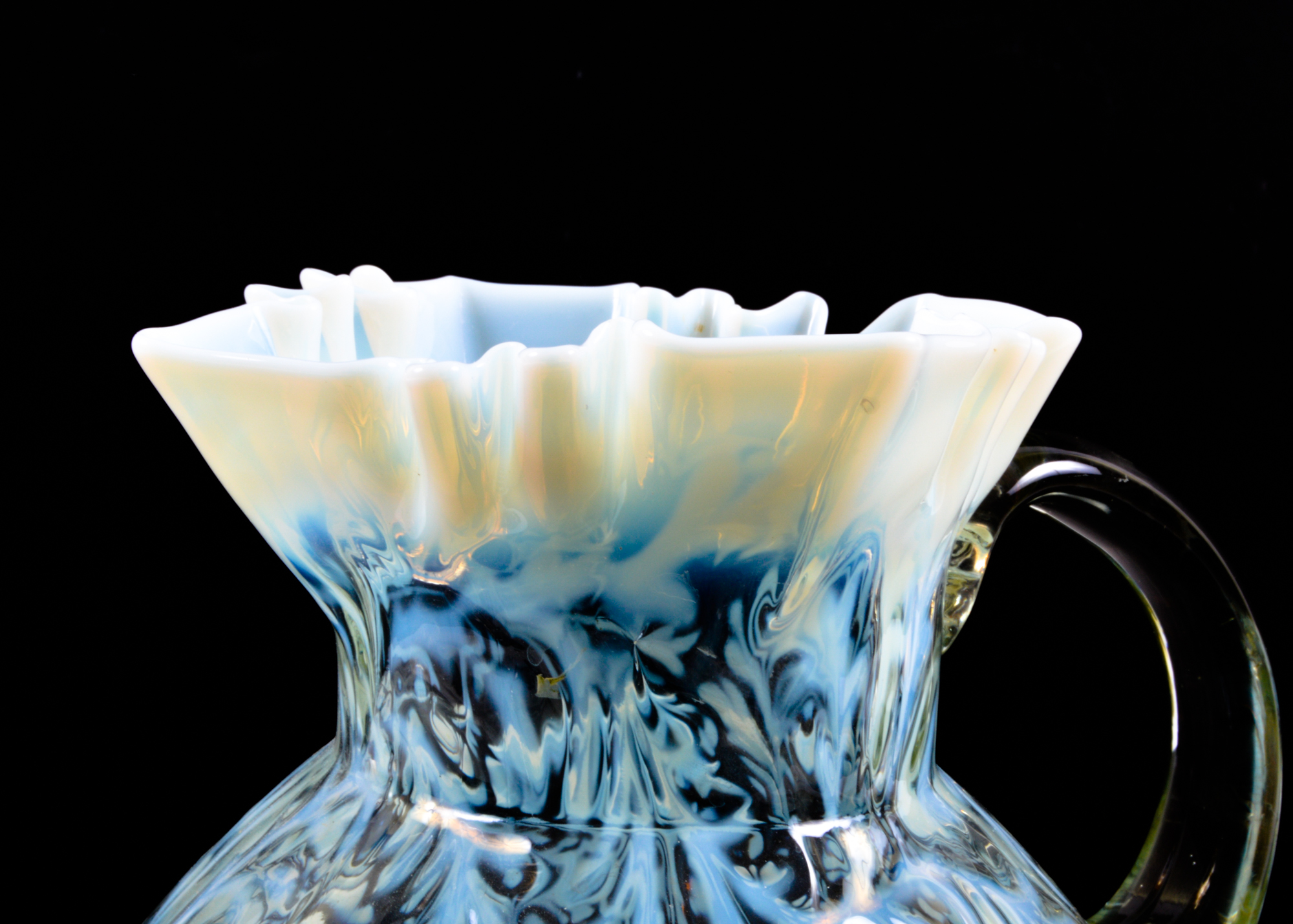 Fenton French Opalescent Daisy and Fern Pitcher