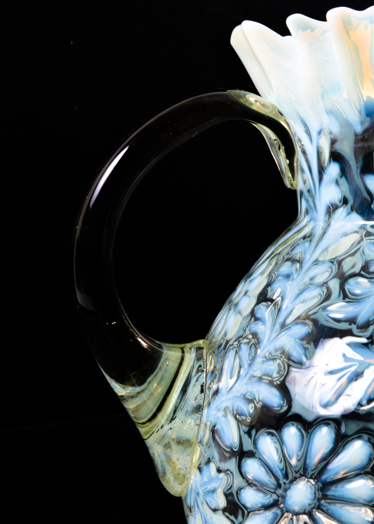 Fenton French Opalescent Daisy and Fern Pitcher