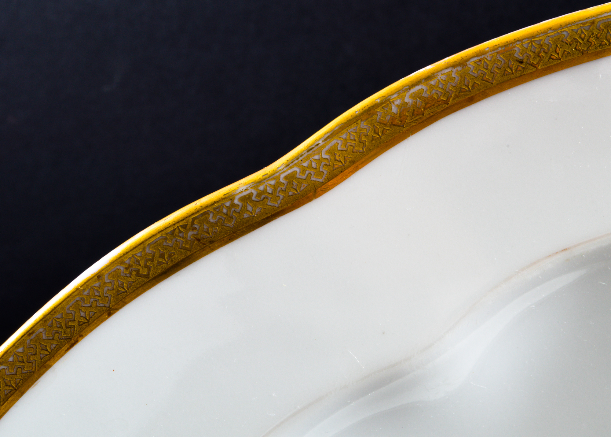 Limoges Gold and White Porcelain Dish Set