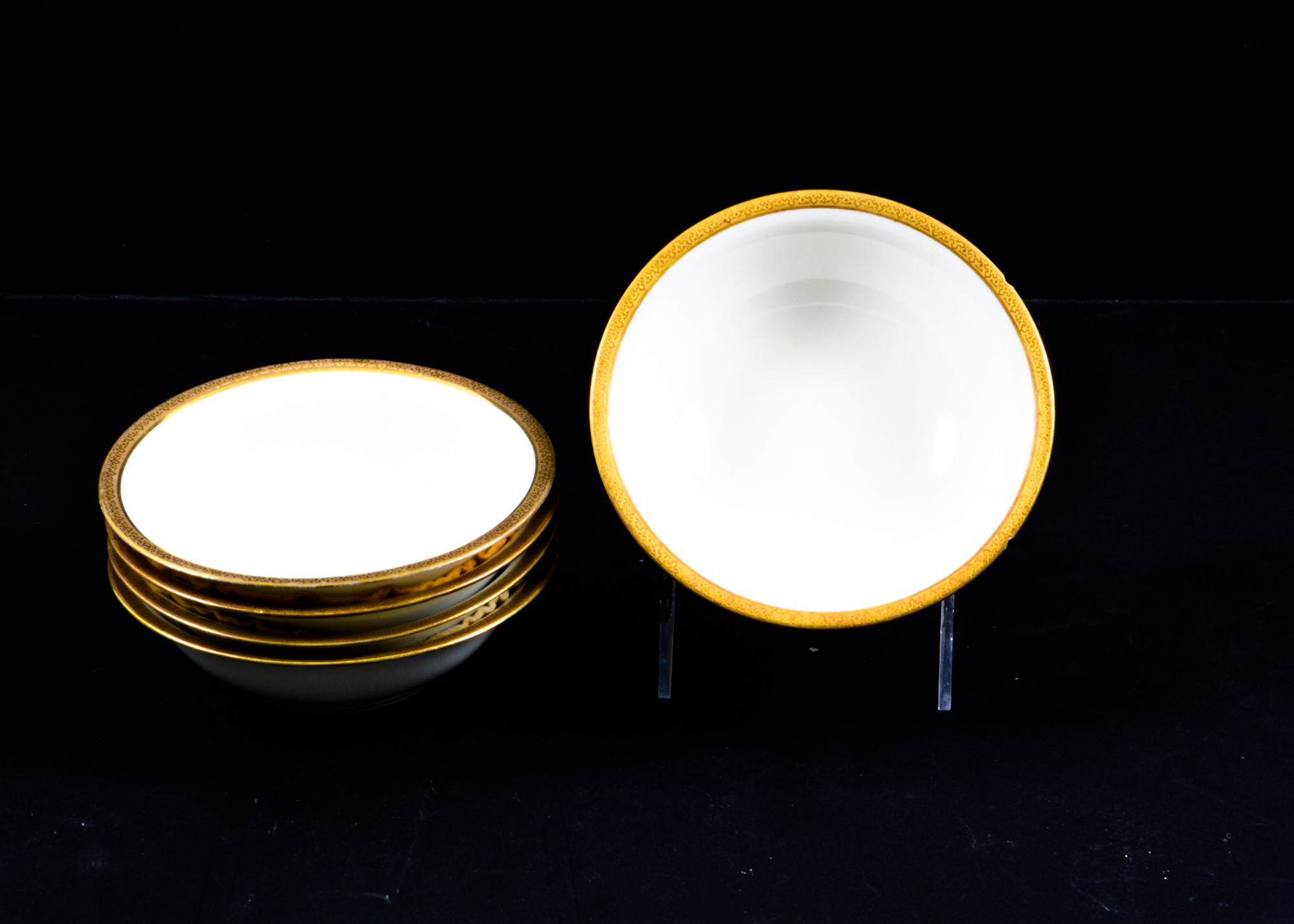 Limoges Gold and White Porcelain Dish Set