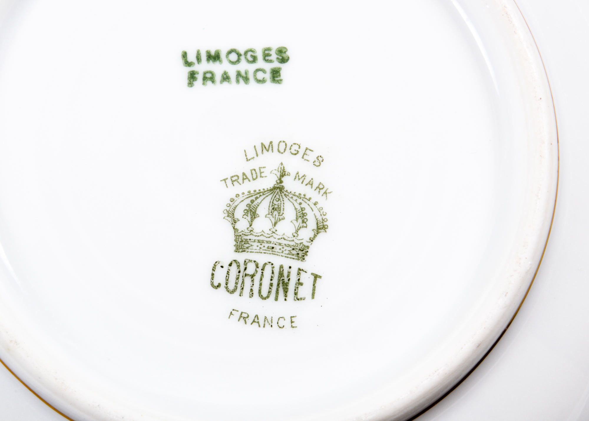 Limoges Gold and White Porcelain Dish Set