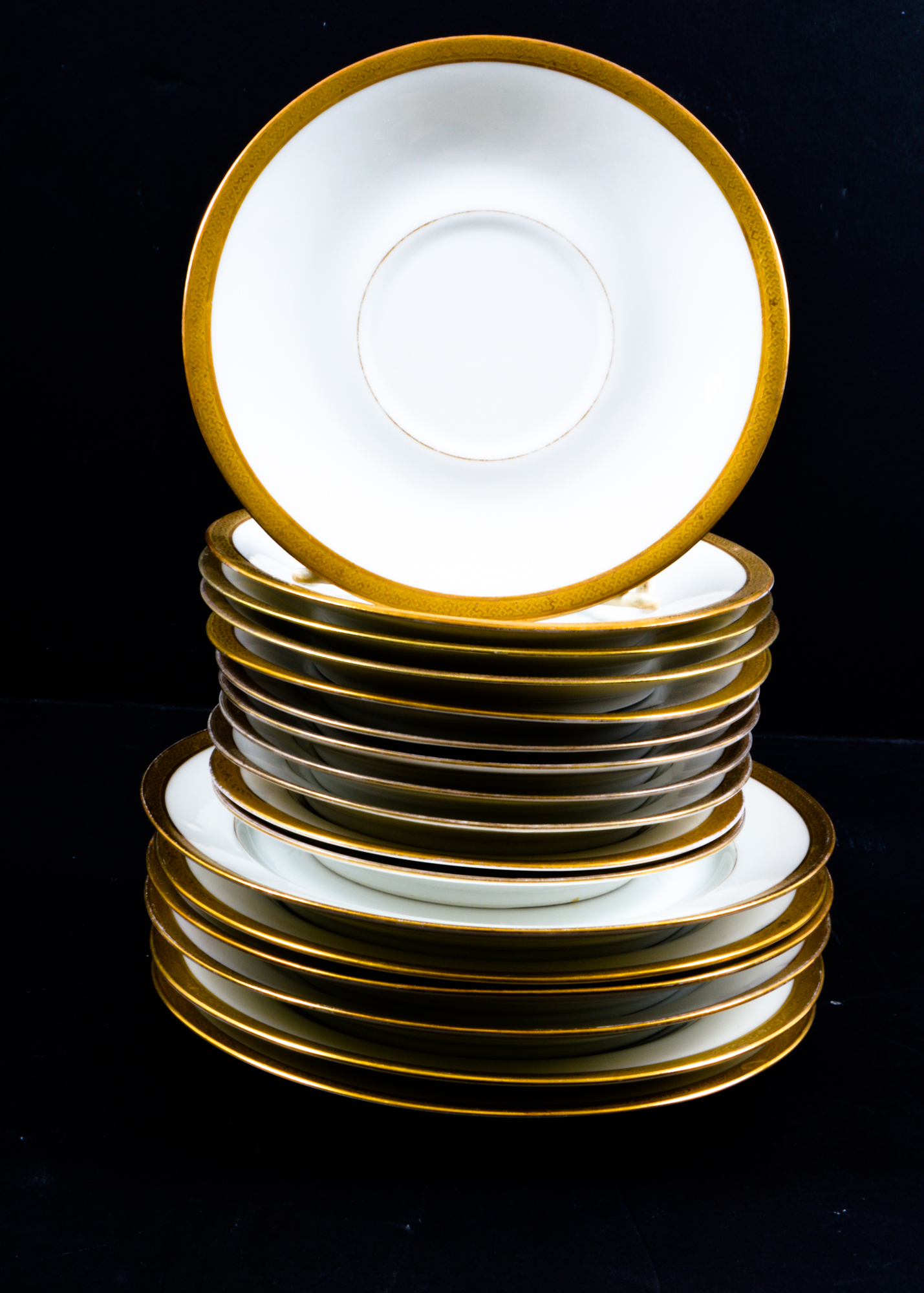 Limoges Gold and White Porcelain Dish Set