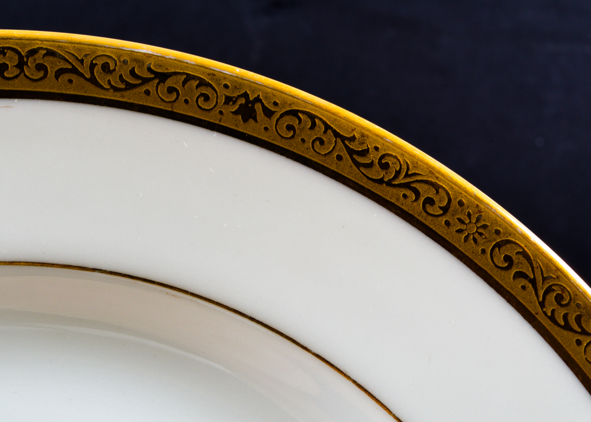 Limoges Gold and White Porcelain Dish Set
