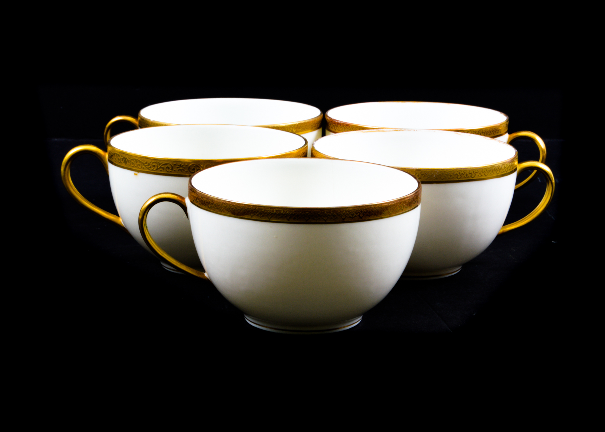 Limoges Gold and White Porcelain Dish Set