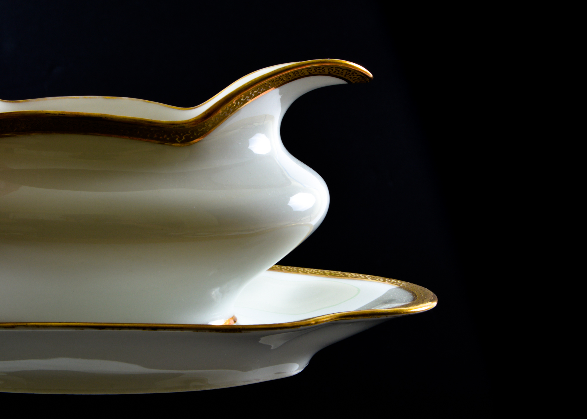 Limoges Gold and White Porcelain Dish Set