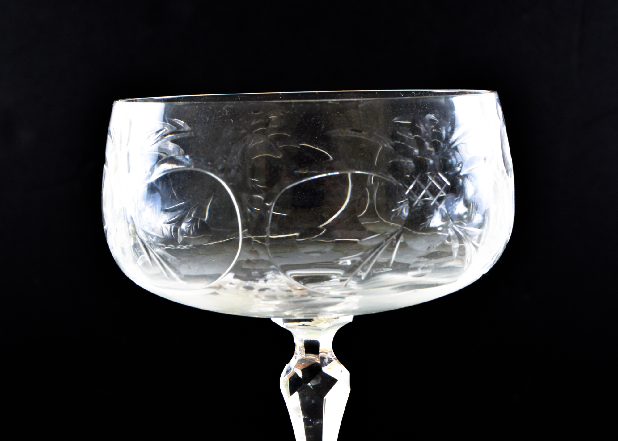 Assortment of Cut Glassware in Fruit Pattern