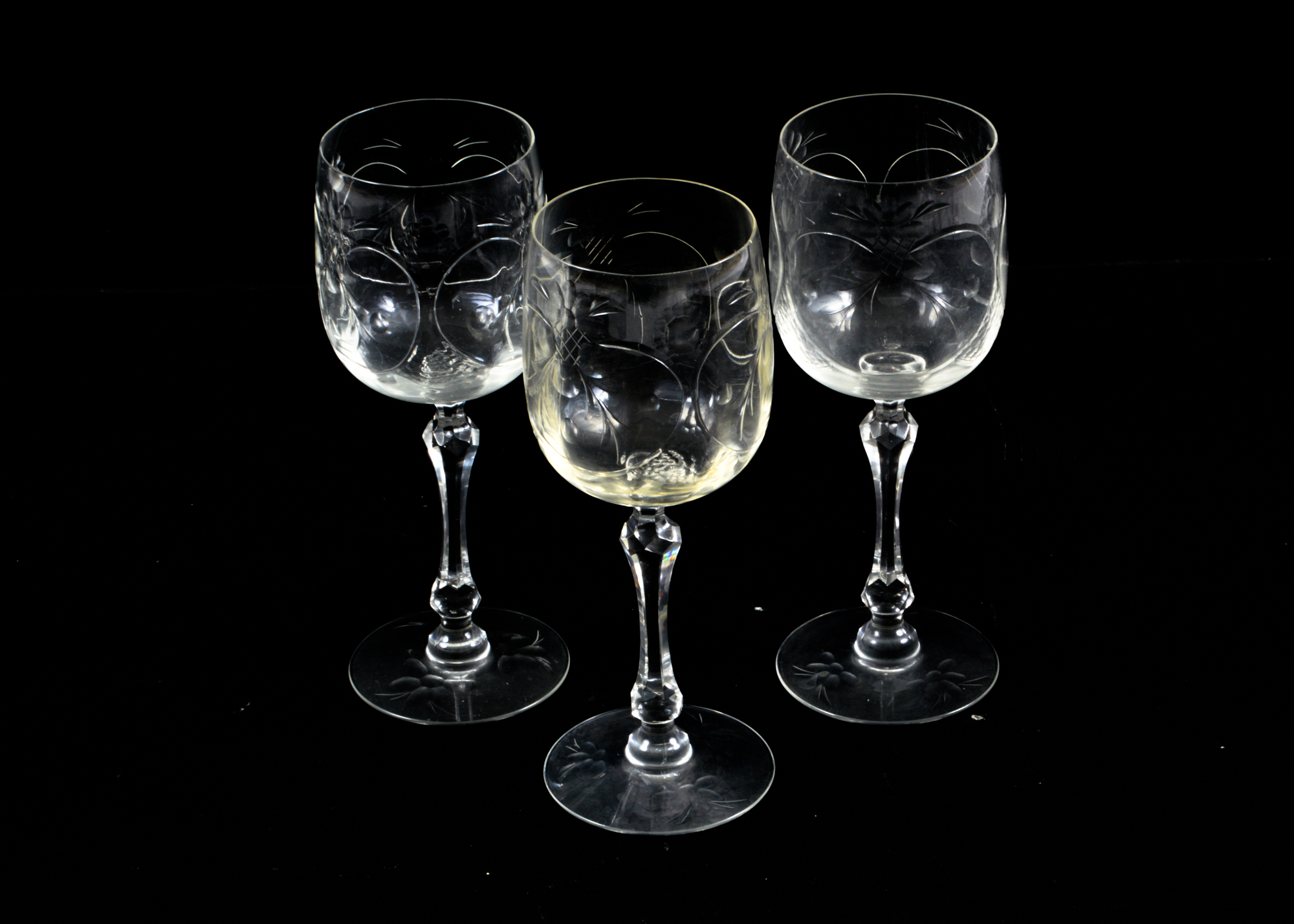 Cut Glass Goblet and Cup Assortment