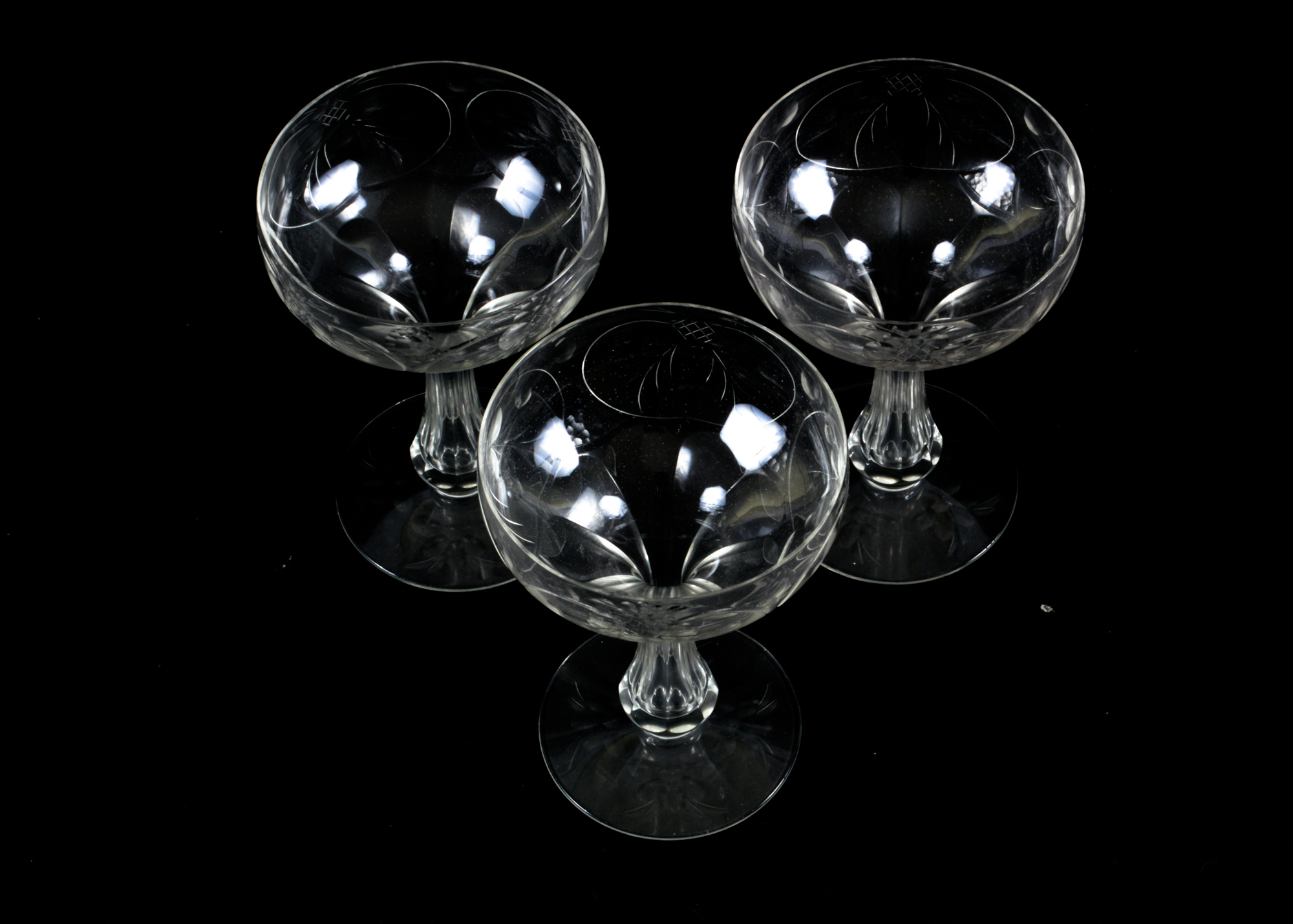 Cut Glass Goblet and Cup Assortment