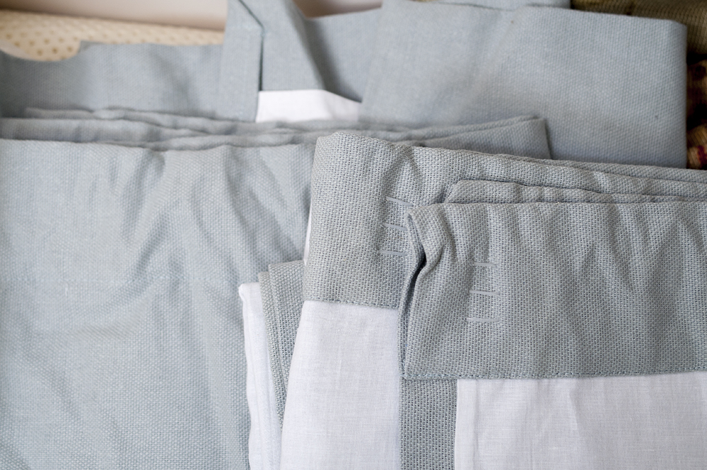 Pottery Barn Blue Curtains