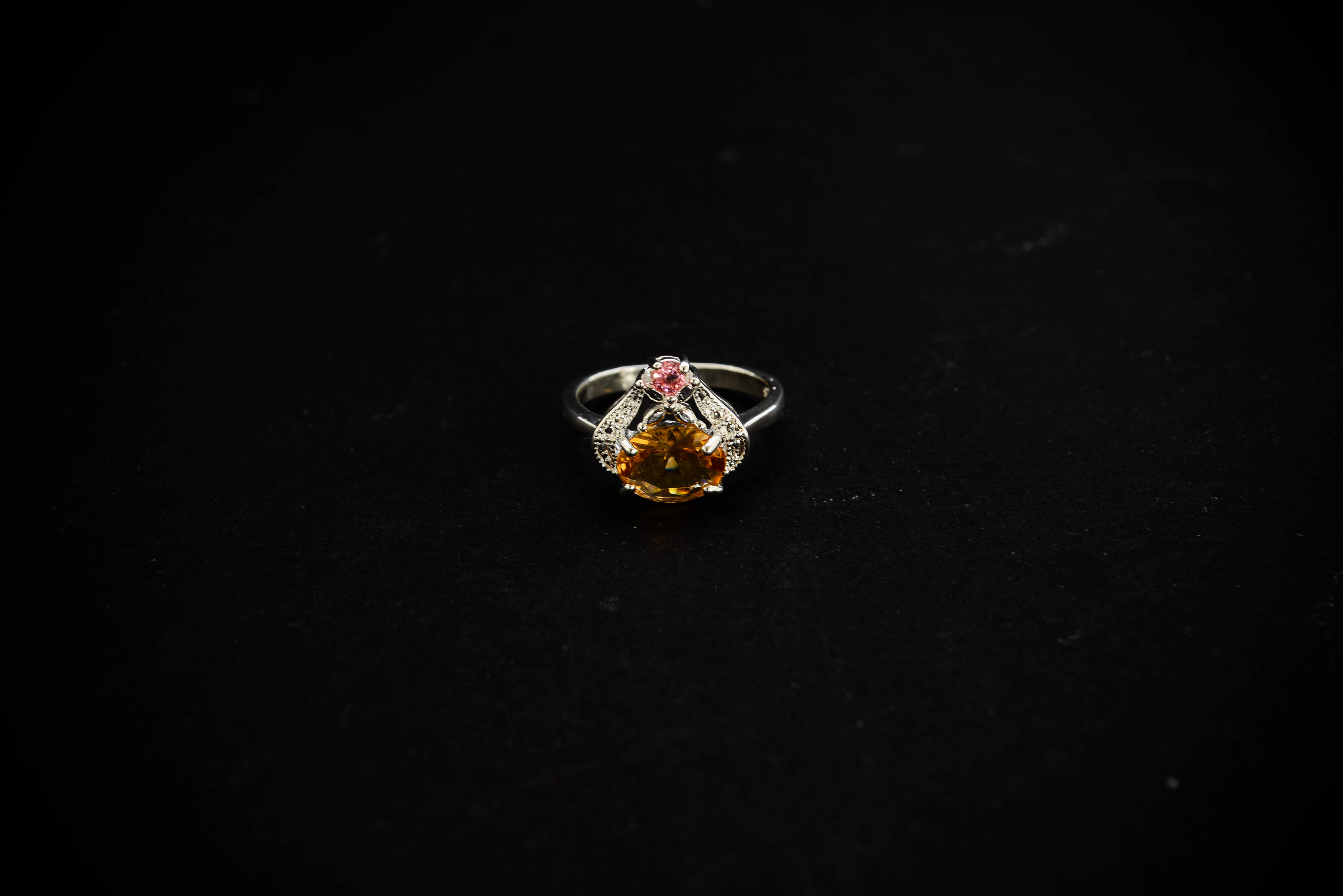 Vintage Crystal Heart Shaped Dish and Ladies Ring