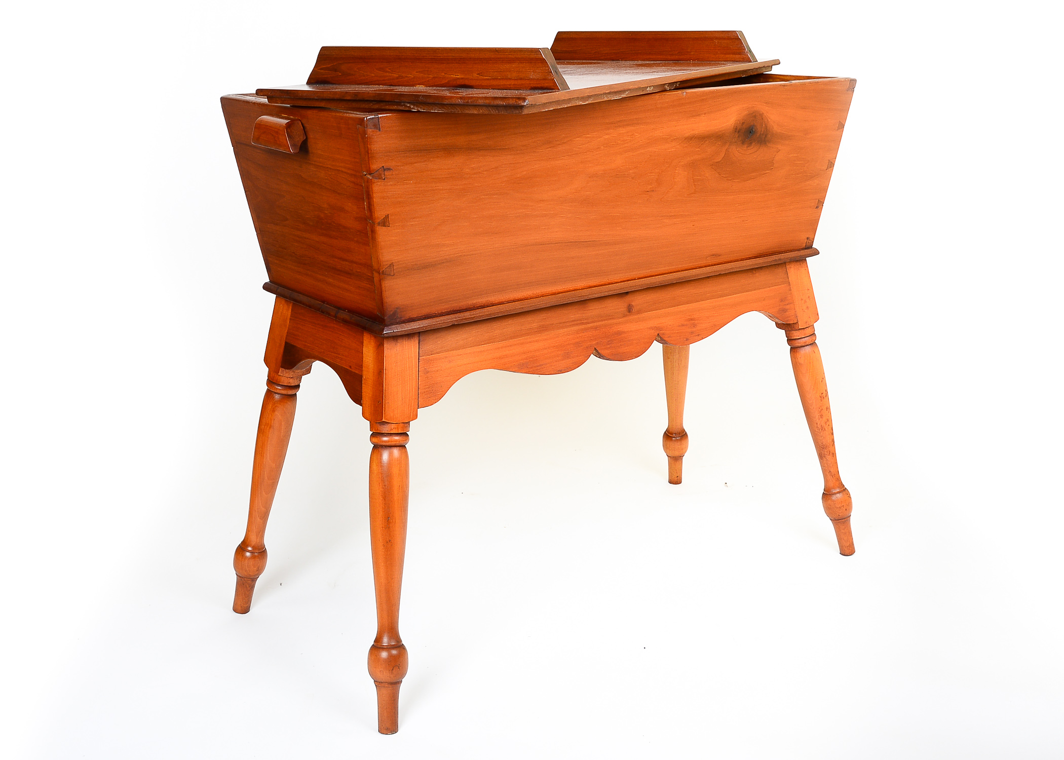 Antique Cherry Dough Box on Stand
