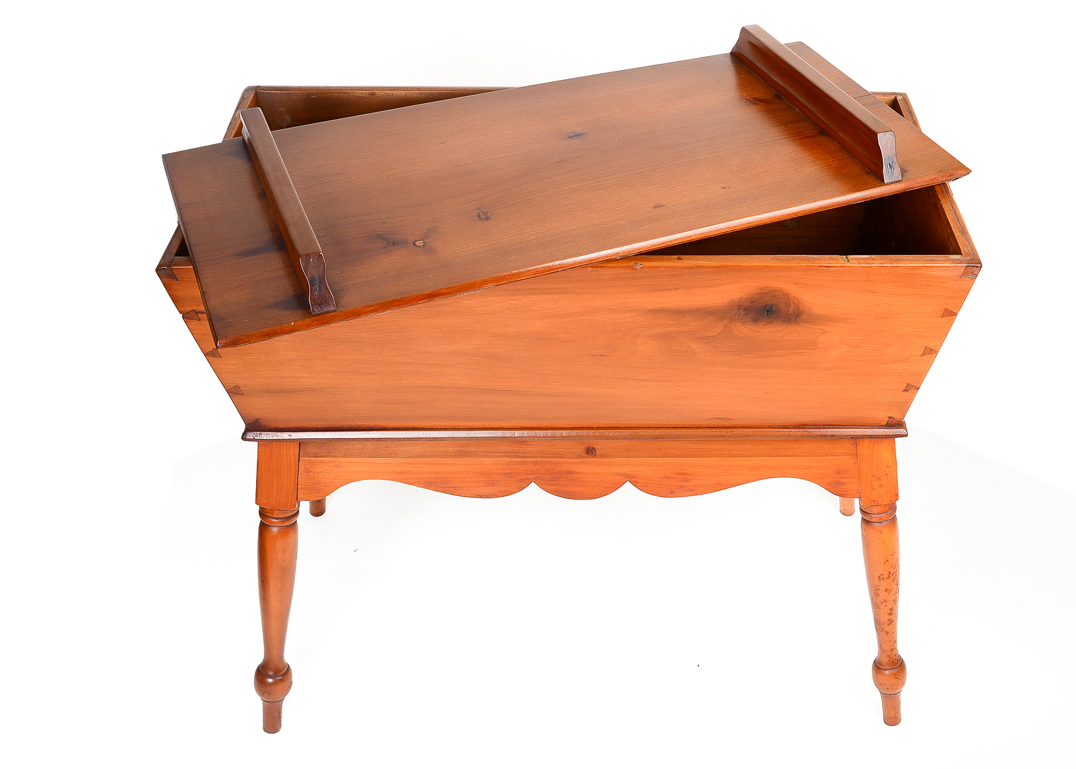 Antique Cherry Dough Box on Stand